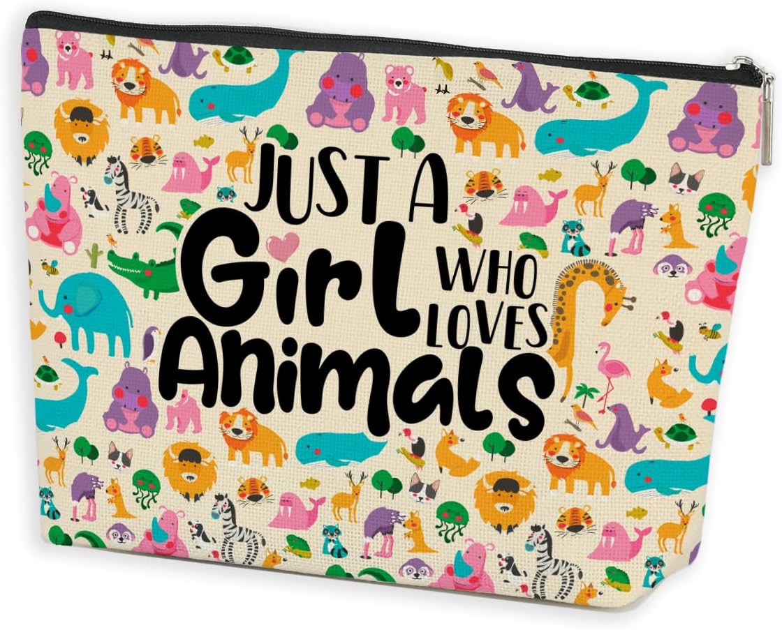 Cute Animal Print Makeup Bag, Animal Lover Gifts for Women