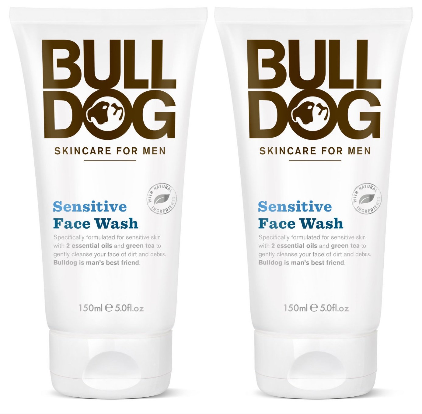 BulldogSkincare Sensitive Face Wash for Men (Pack of 2) With Cedarwood