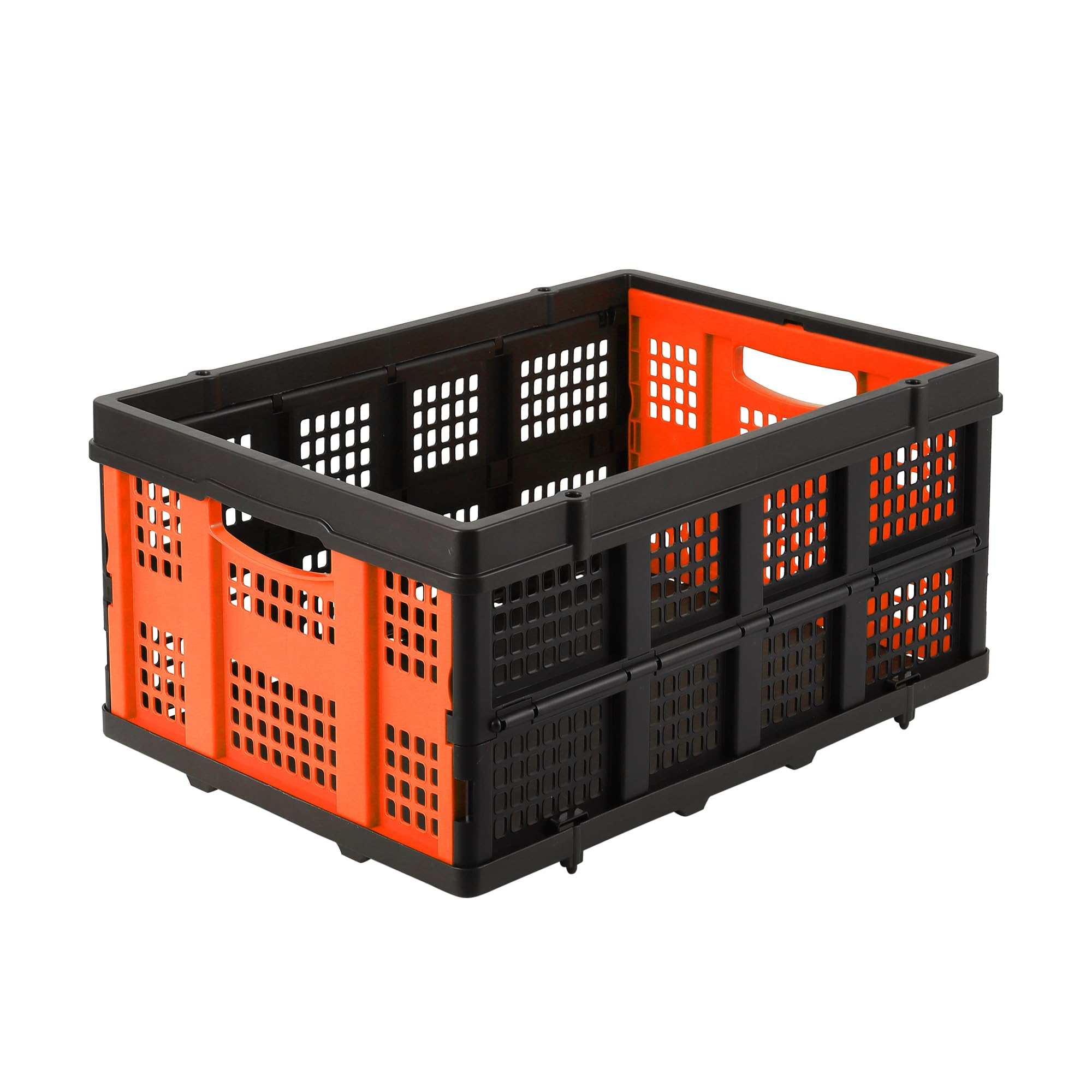 IDEALHOUSE Cesta plegable bicolor PP gran capacidad y alta carga | Apilable, anticorrosión, 55L, 55 lbs, fácil limpieza, ahorra espacio