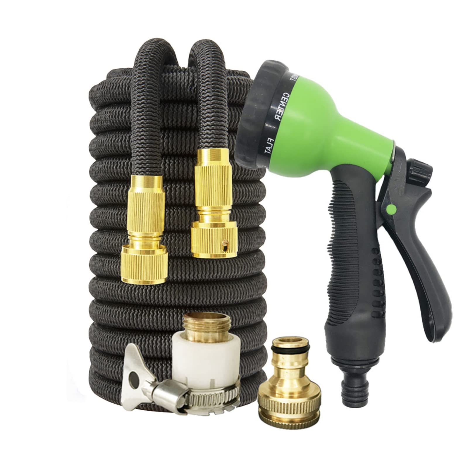 Tubo flessibile da giardino magico 'acqua espandibile acqua di collegamento in rame for pistola ad Circolazione Fluida(Black,50FT-15M)