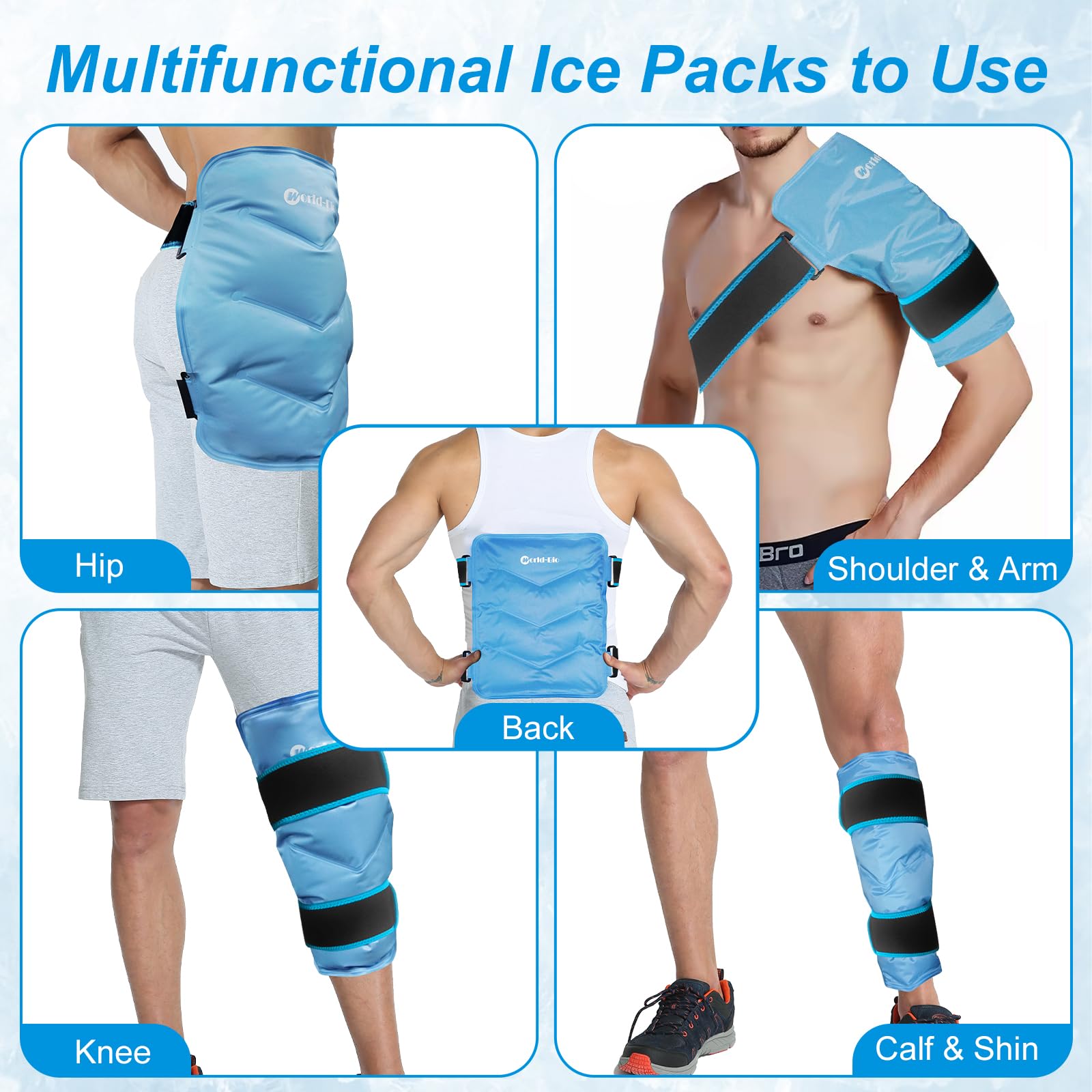 Fascia Ghiaccio Gel per Anca Riutilizzabile, Impacco Freddo Caldo per Protesi Anca Post Chirurgia, Borsa Ghiaccio per Borsite Dolore Nervo Sciatico, Compressa Crioterapia per Infiammazione Gonfiore