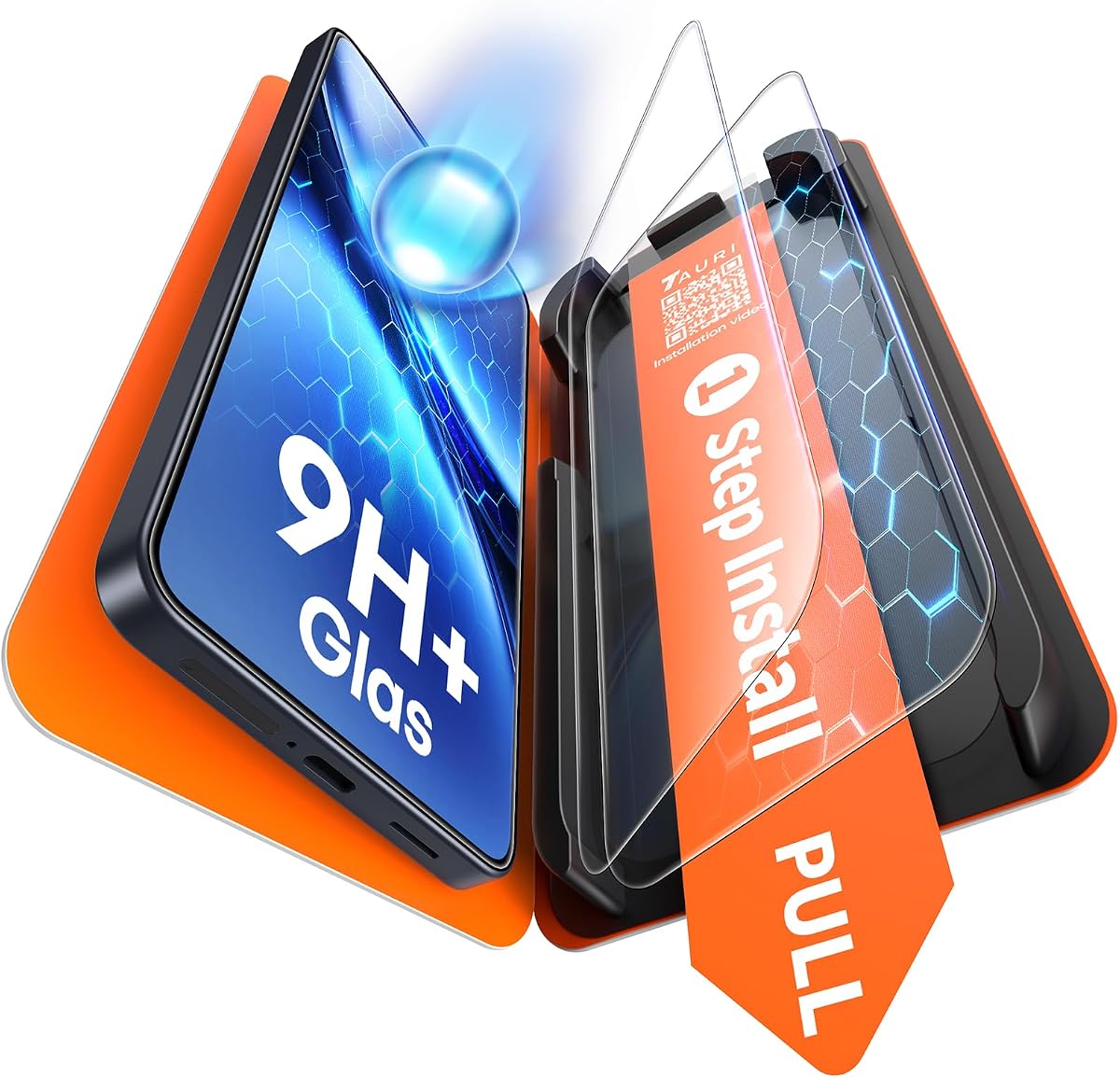 TAURI für Samsung Galaxy A57 5G Panzerglas 6,7 Zoll - 2 Stück | mit Staubfreier 1-Schritt-Installation, 9H Glas Displayschutz, Full Screen Blasenfreie-Schutzfolie, Kompatibel mit Hülle