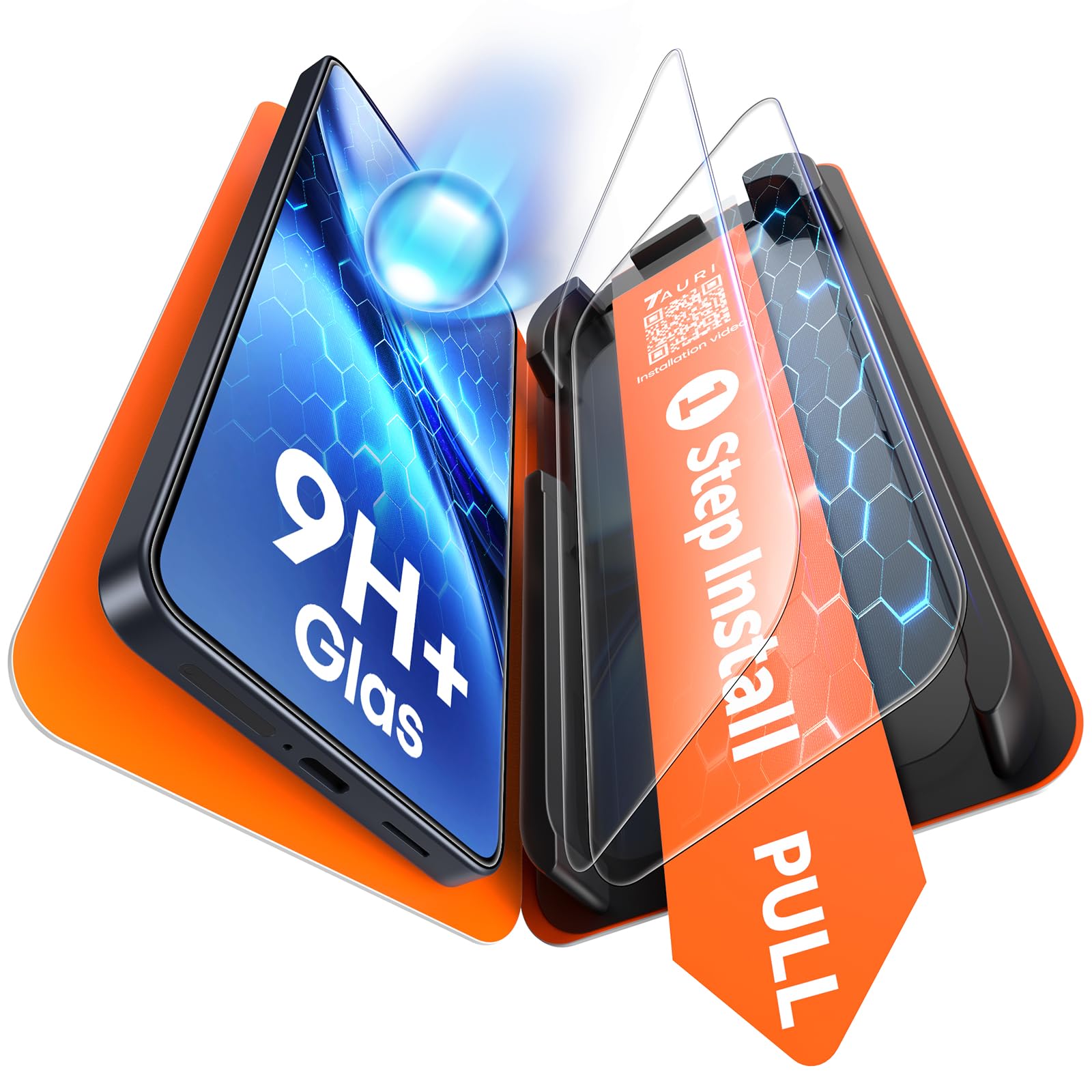 TAURI 2 Stück für Samsung Galaxy A57 5G Panzerglas mit Staubfreie Montagehilfe, 9H Glas Displayschutz, Full Screen Stoßfest Schutzfolie, Blasenfreie Anti-Fingerabdruck-Folie, Kompatibel mit Hülle