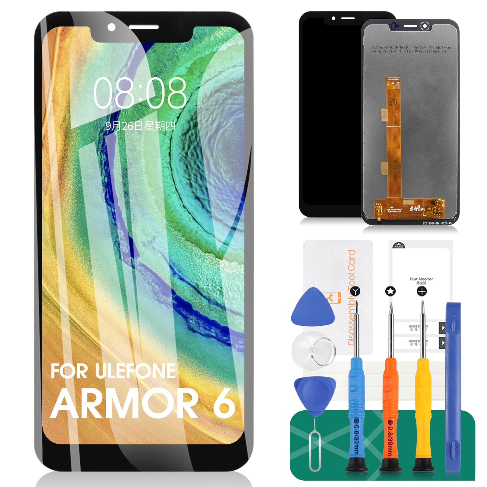 for Ulefone Armor 6 LCD Display Repair Kits for Ulefone Armor 6E Screen Replacement for Ulefone Armor 6S Touch Screen Digitizer Assembly Replacement