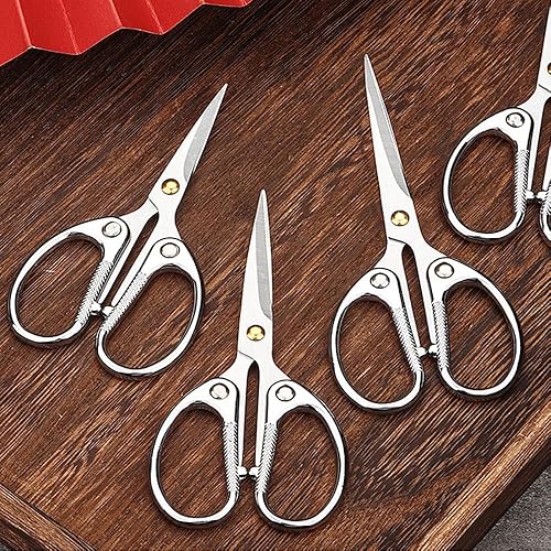 Miniatura 7 de Tijeras de oficina de acero inoxidable de 5 pulgadas, tijeras de hoja ultra afiladas, tijeras afiladas resistentes para oficina, hogar, escuela,