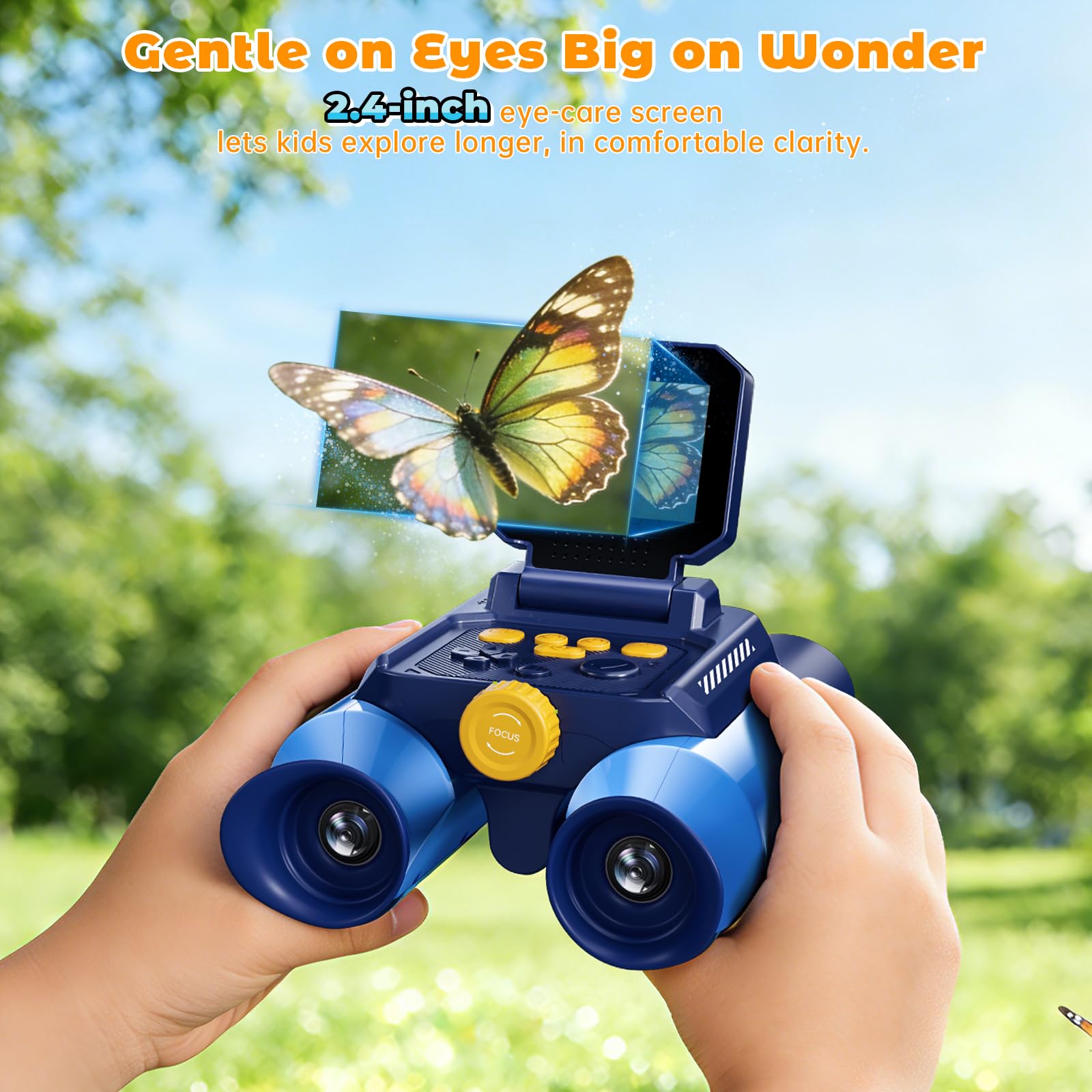 Fernglas für Kinder mit Nachtsicht, Naturforschungsspielzeug mit 6,1 cm IPS-Display, 10-facher optischer Zoom, 48 MP FHD-Digitalkamera, STEM-Spielzeug für Jungen und Mädchen