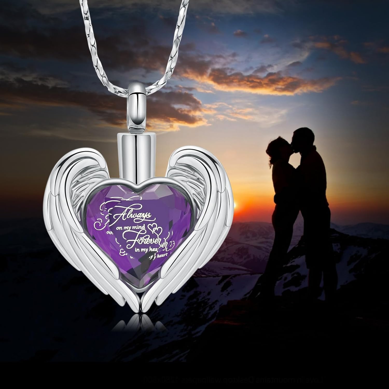 Cremation Jewelry for Ashes Pendant Crystal Heart Urn Necklace Keepsake Urn Memorial Pendant Ash Holder - Image 4