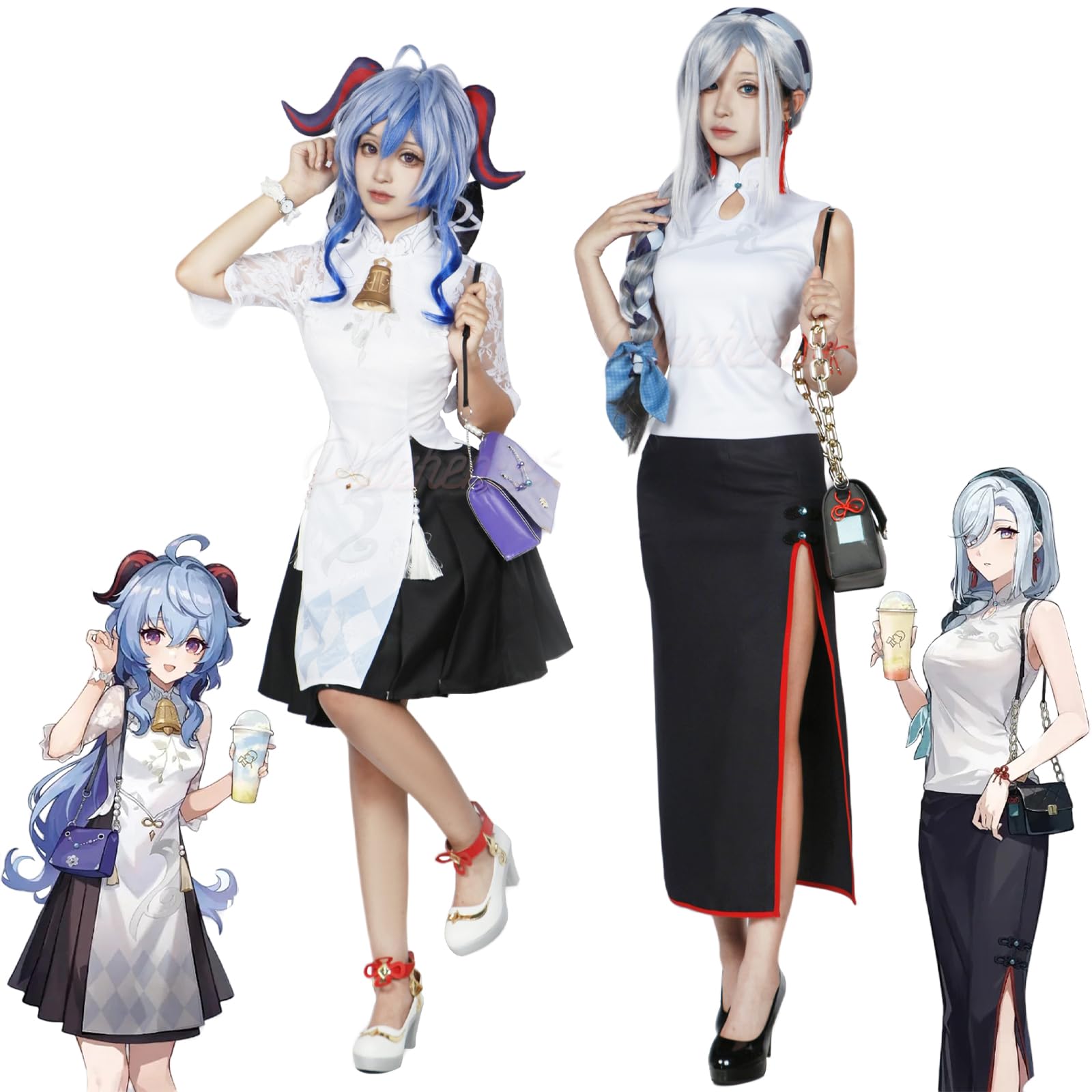 Amazon.co.jp: 原神 コスプレ 甘雨 申鶴 衣装 同人 チャイナドレス 