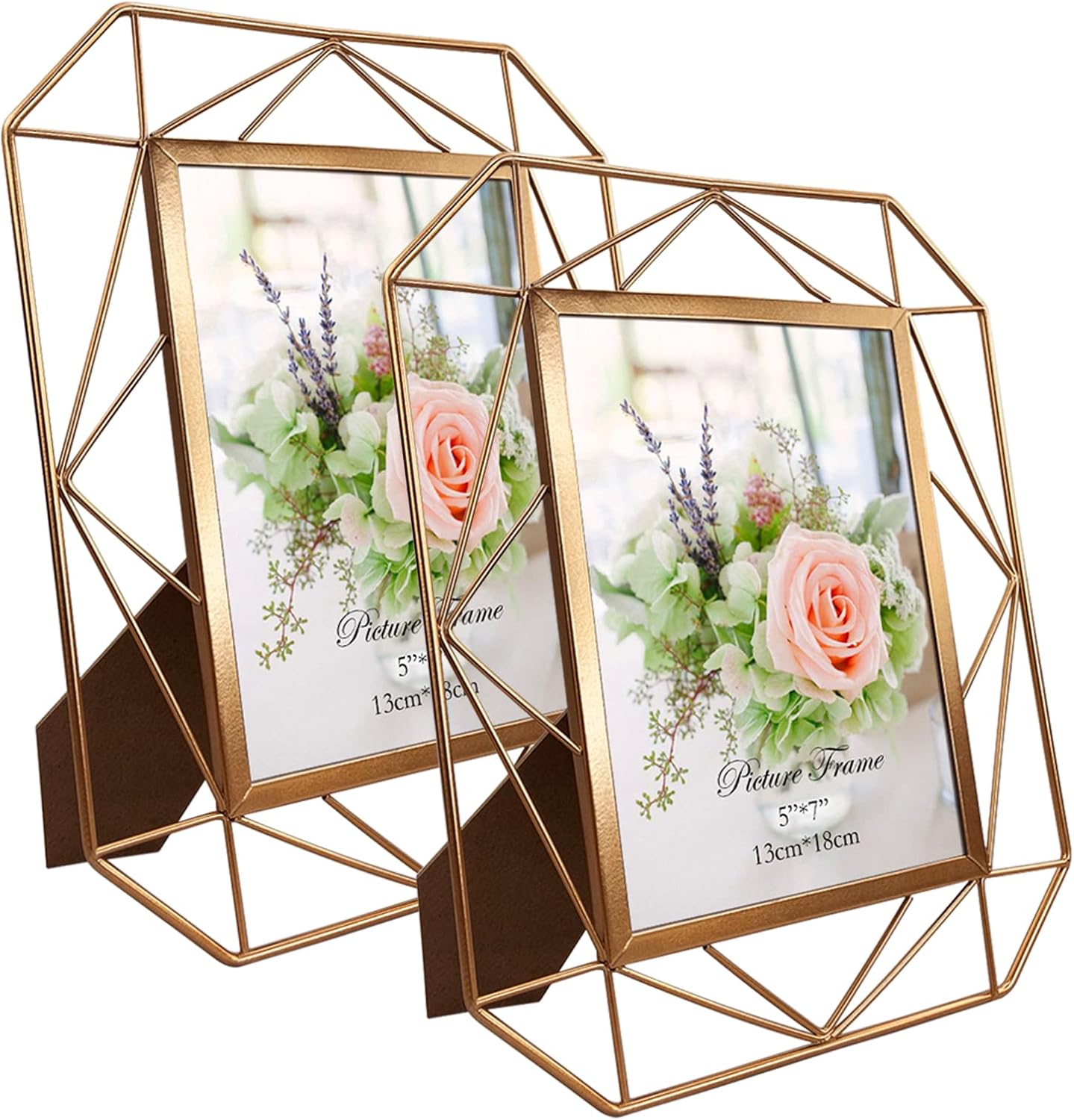 QUTREY Picture Frame 5x7 Set of 2, Metal Photo Frames 5 by