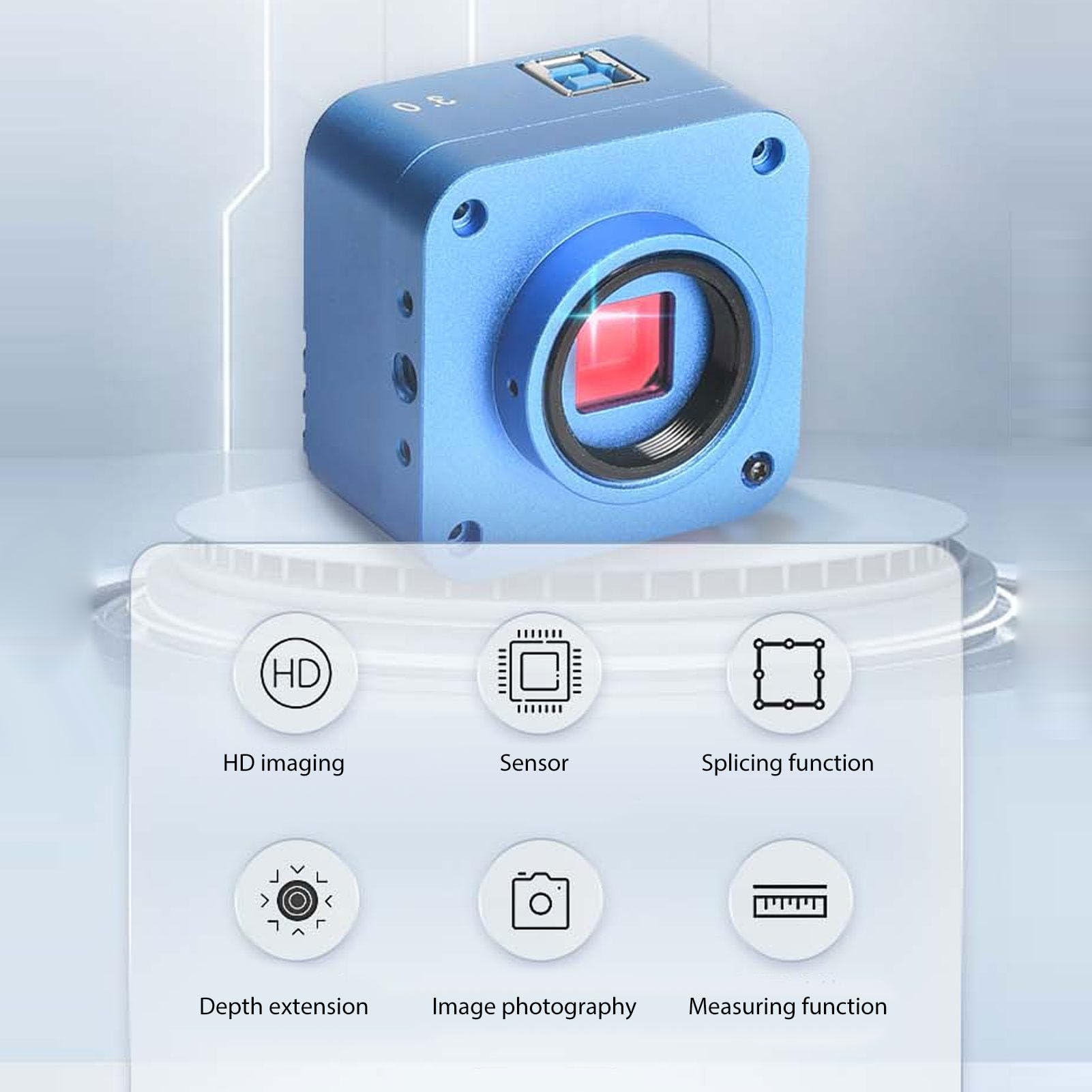 Generic Zestaw Kamery Mikroskopowej USB 3.0 do Nagrywania w Rozdzielczości 4K i Wyraźnych Obserwacji Idealny do Kontroli Wizualnej i Astronomii