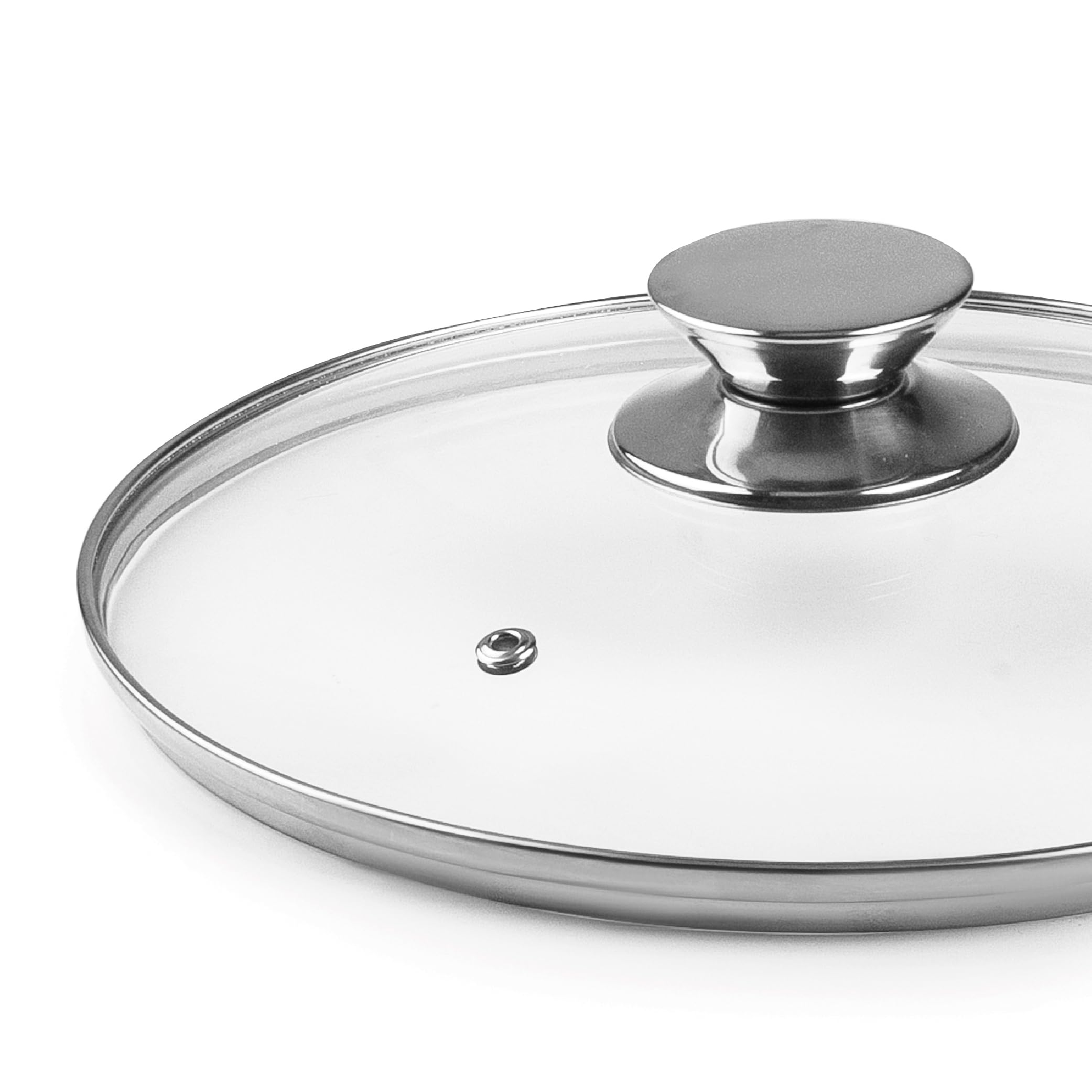 Ibili - 971622 - Couvercle en Verre Poignée en Acier Inoxydable 22 cm