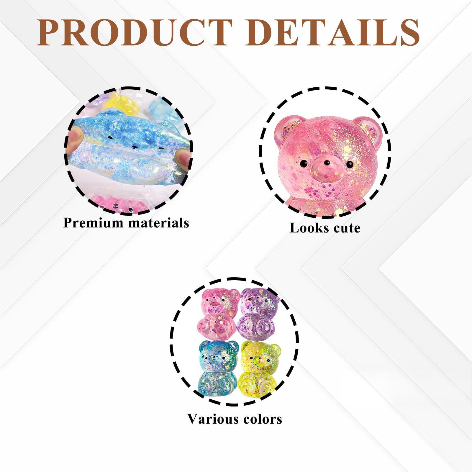 6 PCS Sugar Squishy Balls Little Bear Set, Sensory Squishy Toys - Image 3