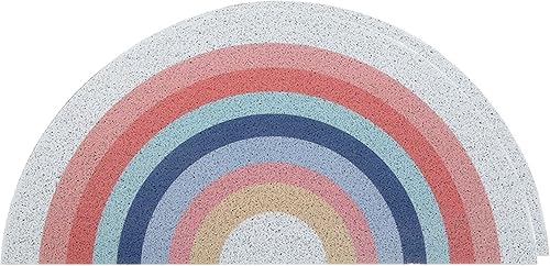 Lightweight Summer Throw Half Circle Rainbow Silk Circle Floor Mat Dust Removal And Dust Removal When Entering The Door The Door Mat Can Be Cut Wear