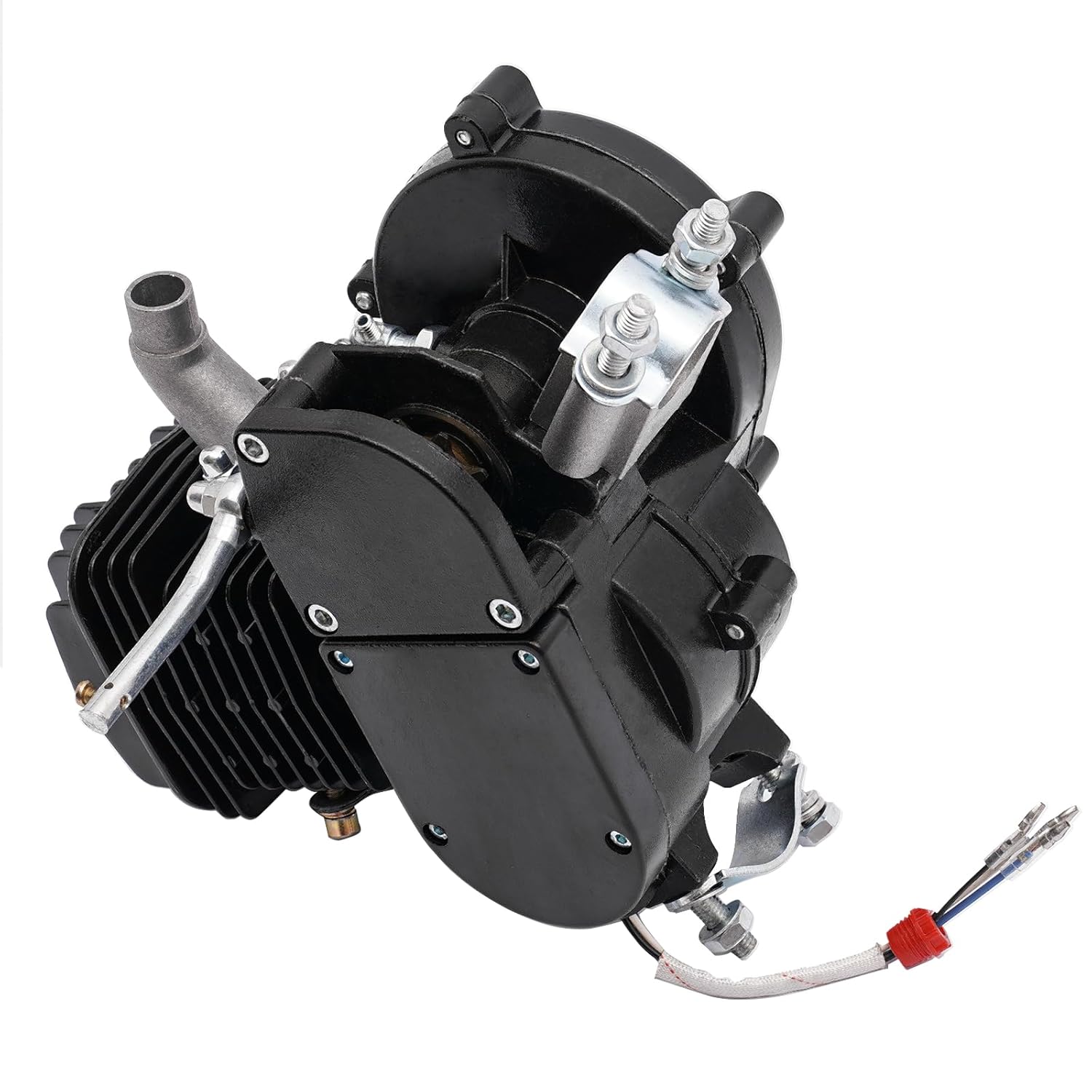 2 Stroke 1.65 HP Bike Engine Motor, 80cc 5500rpm Petrol Gas Motor Engine w/CDI Ignition, Single Cylinder Bicycle Motor, Motorized Bicycle Engine for 26-28" Wheeled Bikes, Motorcycles(Black)