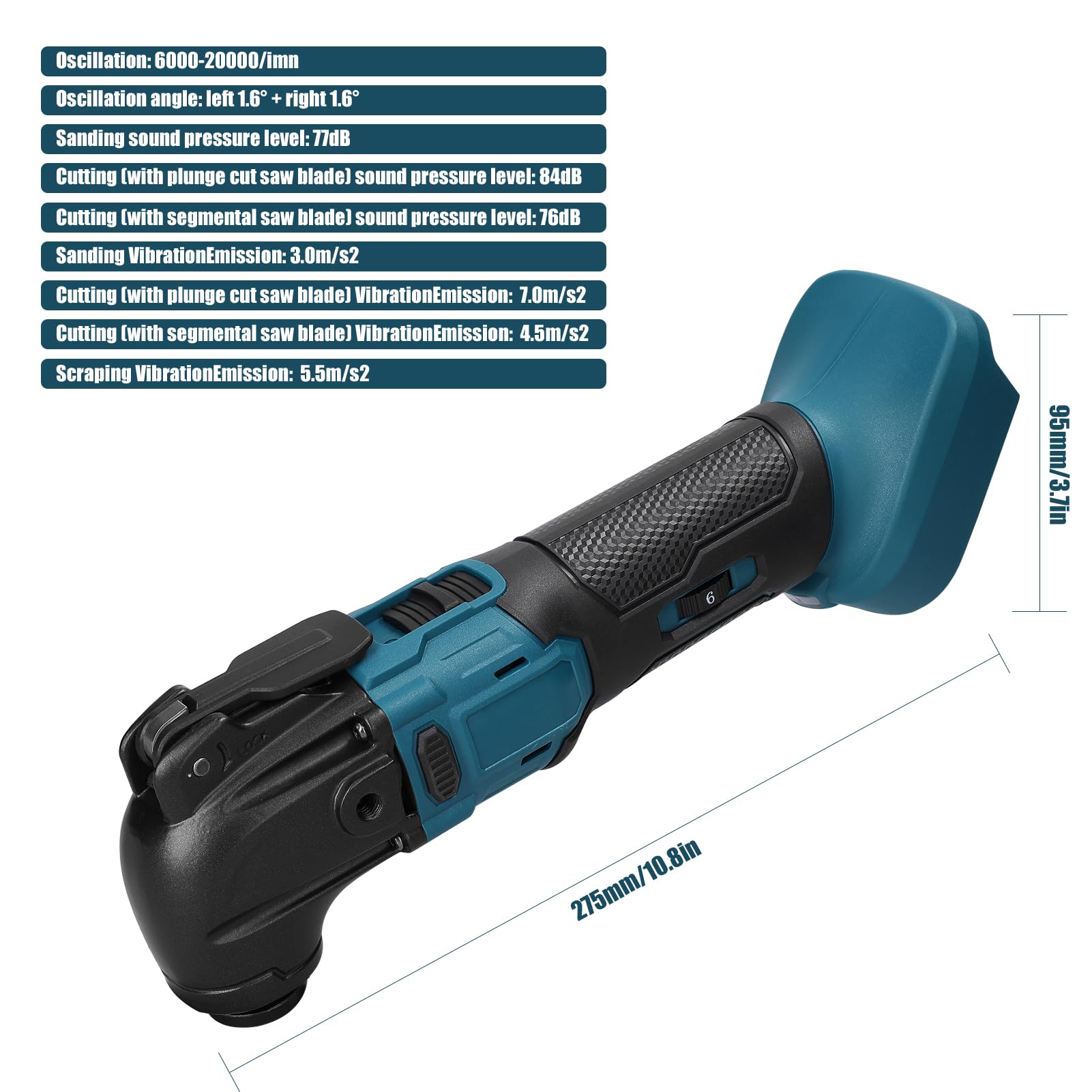 Batería de litio sin escobillas recargable Pala oscilante Multifuncional Cortacésped eléctrico inalámbrico Pala Cortador Máquina de pulido Herramienta de carpintería para carpintería