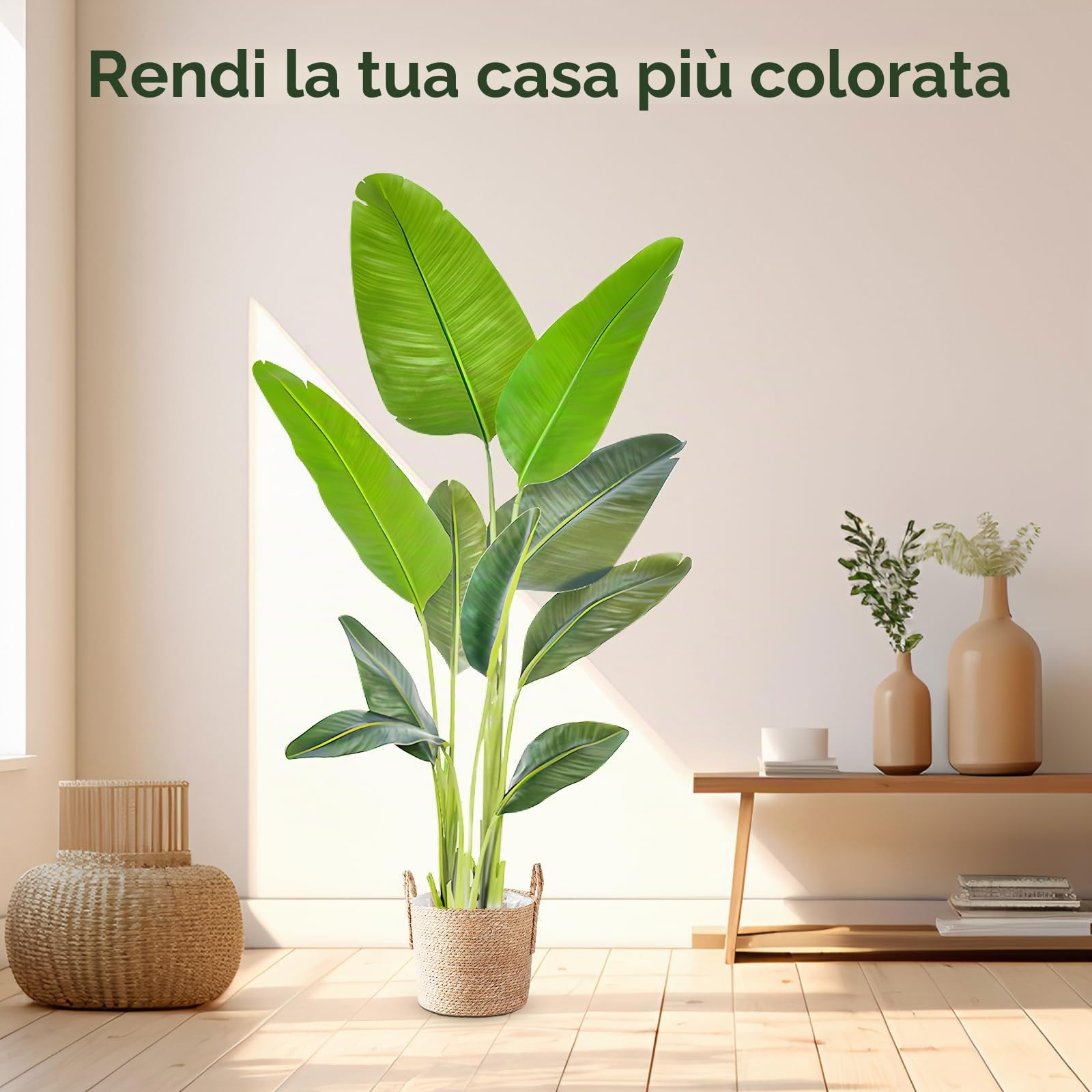 Pianta artificiale grande 160 cm uccello del paradiso artificiale piante in vaso Fake Plants Artificial Plants Artificial Palma artificiale Pianta d'appartamento come vera per interni ed esterni