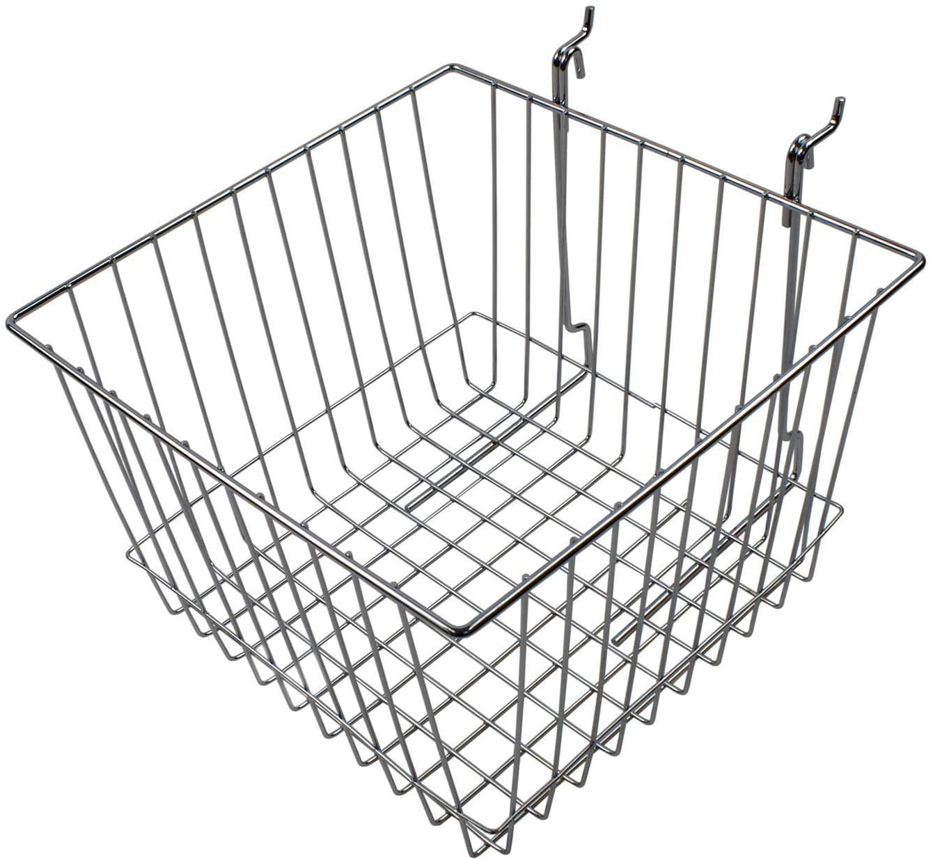 GRIDWALL MESH SLATWALL RETAIL SHOP DISPLAY PANEL BASKET (12 x 12 x 8 Inch Basket)