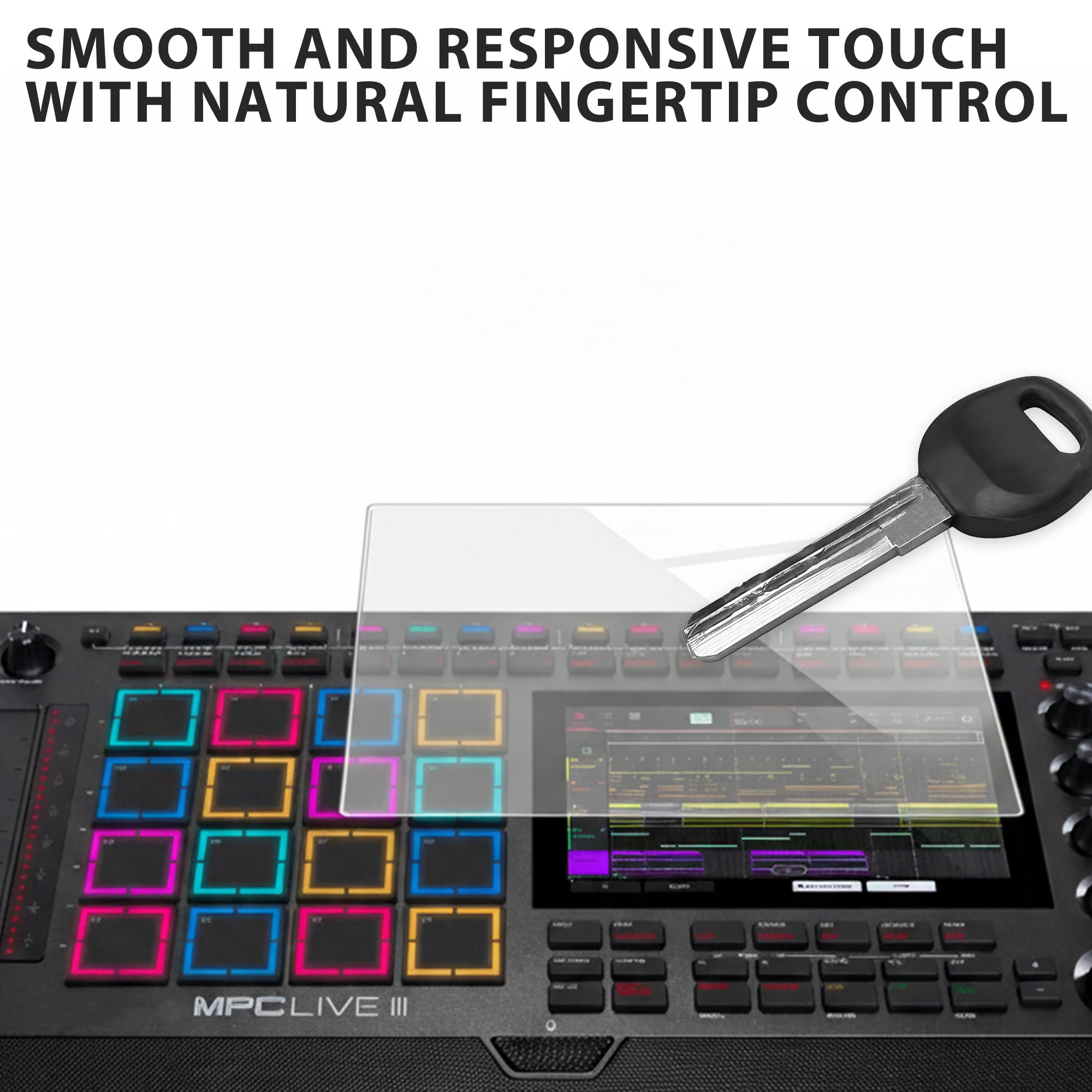Musiin Audio Workstation 7 pollici, pellicola protettiva touch screen compatibile con MPC Live 3/MPC Live 2/MPC Key 37 e 61/MPC One+, protezione touch screen ultra trasparente in vetro temperato con