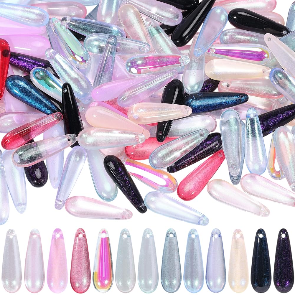 Breloques en verre en forme de larme SUNNYCLUE, 130 pièces en 13 couleurs pour bijoux