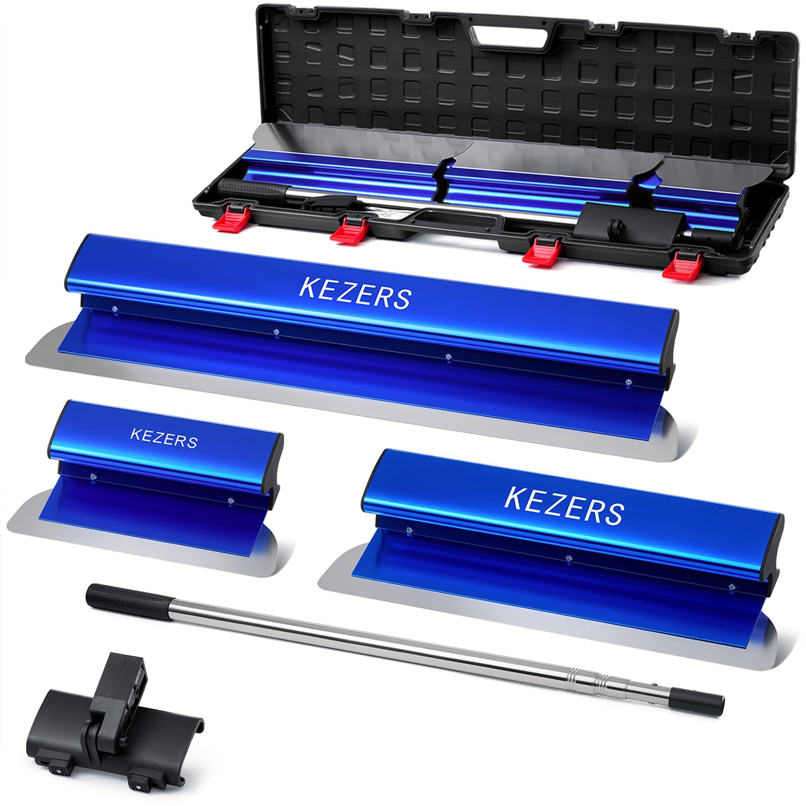 KEZERS Surface Spatula Set, 30cm, 55cm, 80cm Facade Spatula with Replaceable Stainless Steel Blade for Seamless Filling