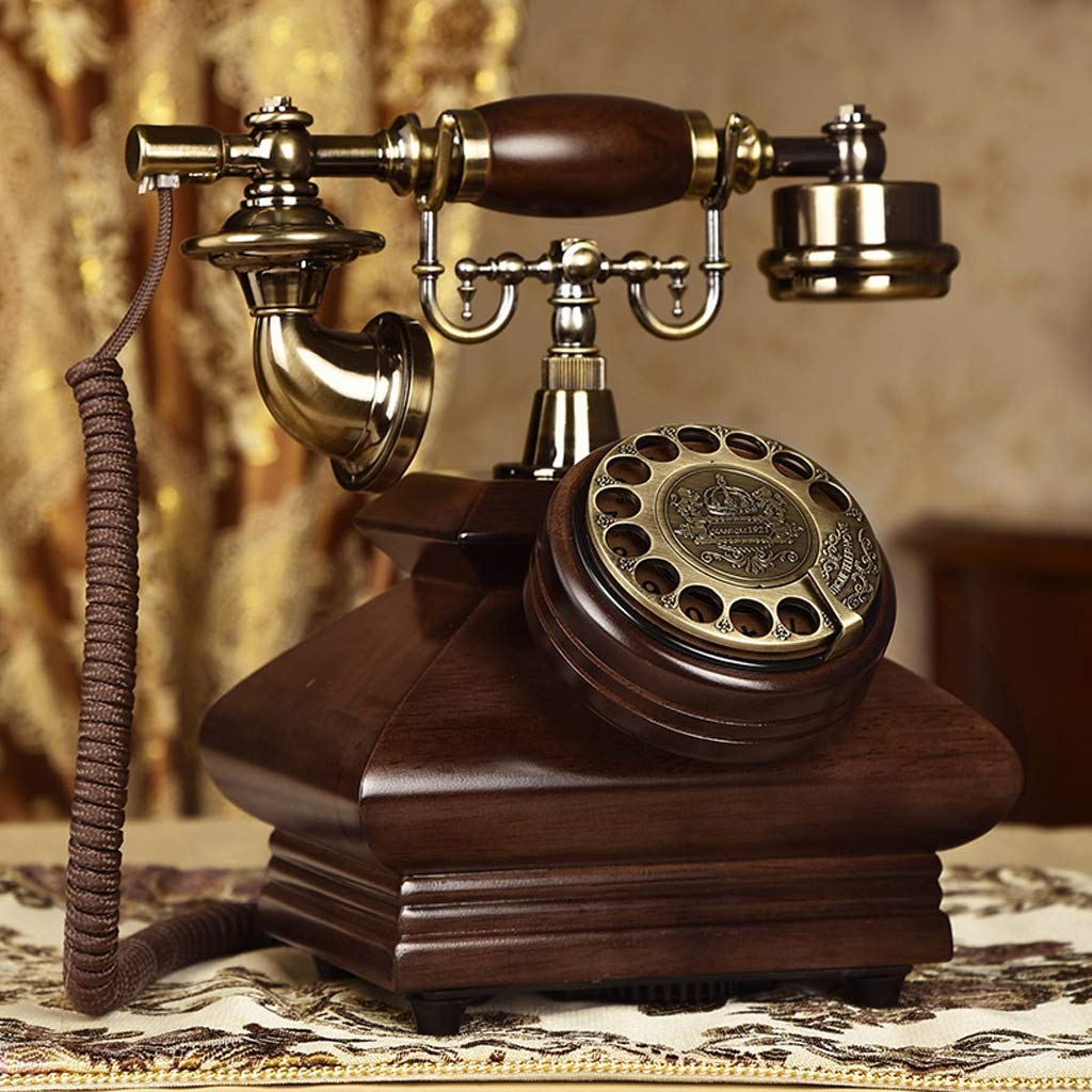 Retro telefon stacjonarny moda kreatywny antyczny Home Office Vintage gramofon karta bezprzewodowa z litego drewna