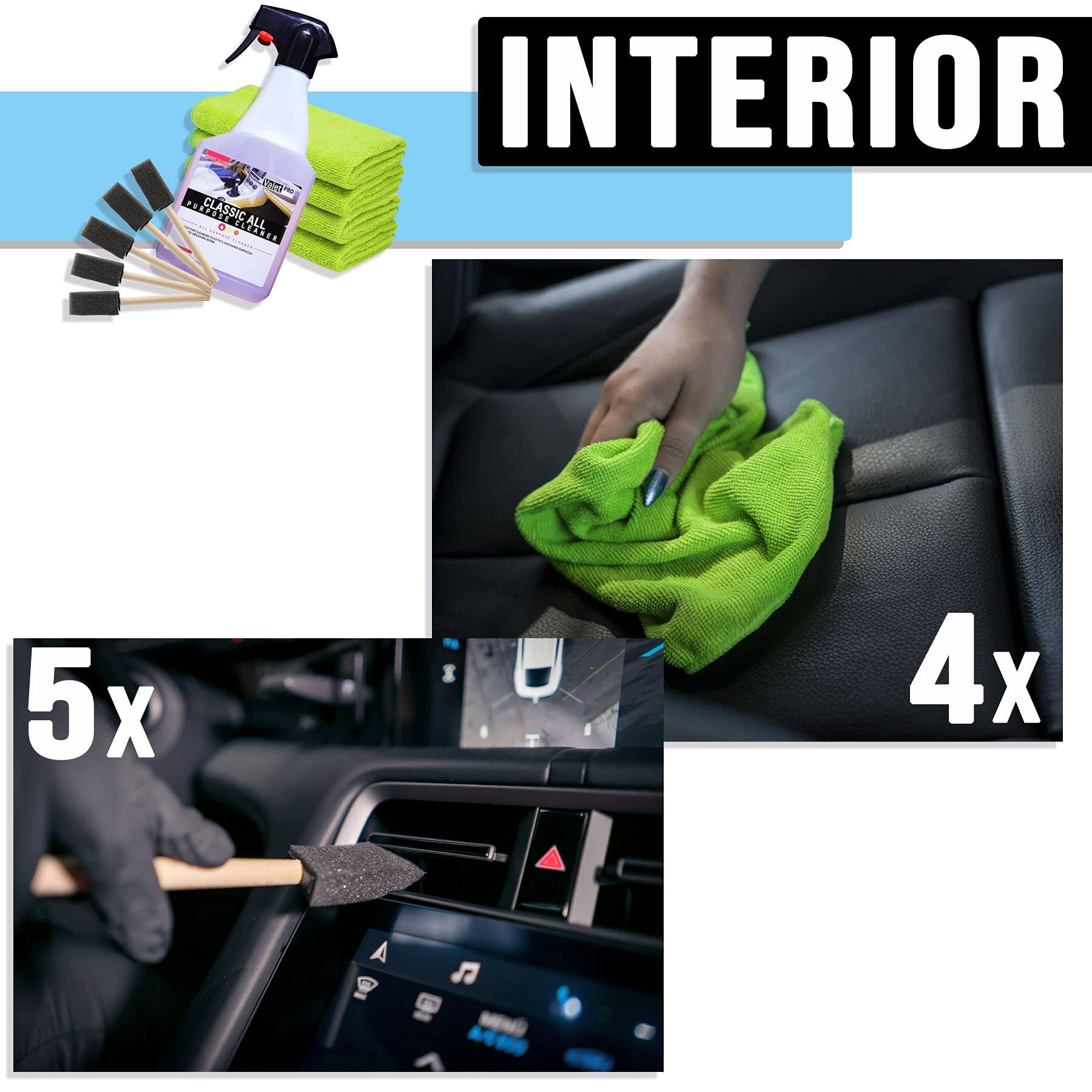 detailmate Auto Handwäsche Set mit ValetPRO für Vorwäsche, Felgen, Hauptwäsche, Innenreinigung, Glasreinigung, Trocknen darunter pH neutral Snow Foam, Dragons Breath Felgenreiniger, Premium Zubehör