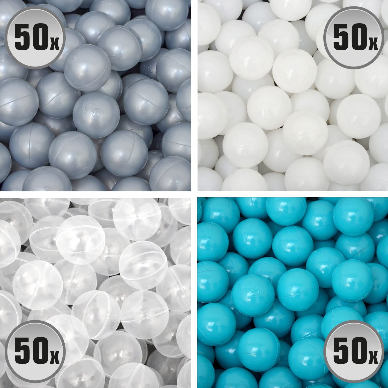 LittleTom 200 Palline Colorate per Piscina Bambini - 5,5cm Giochi Bimbi - Palla Plastica Colorata - Palloni