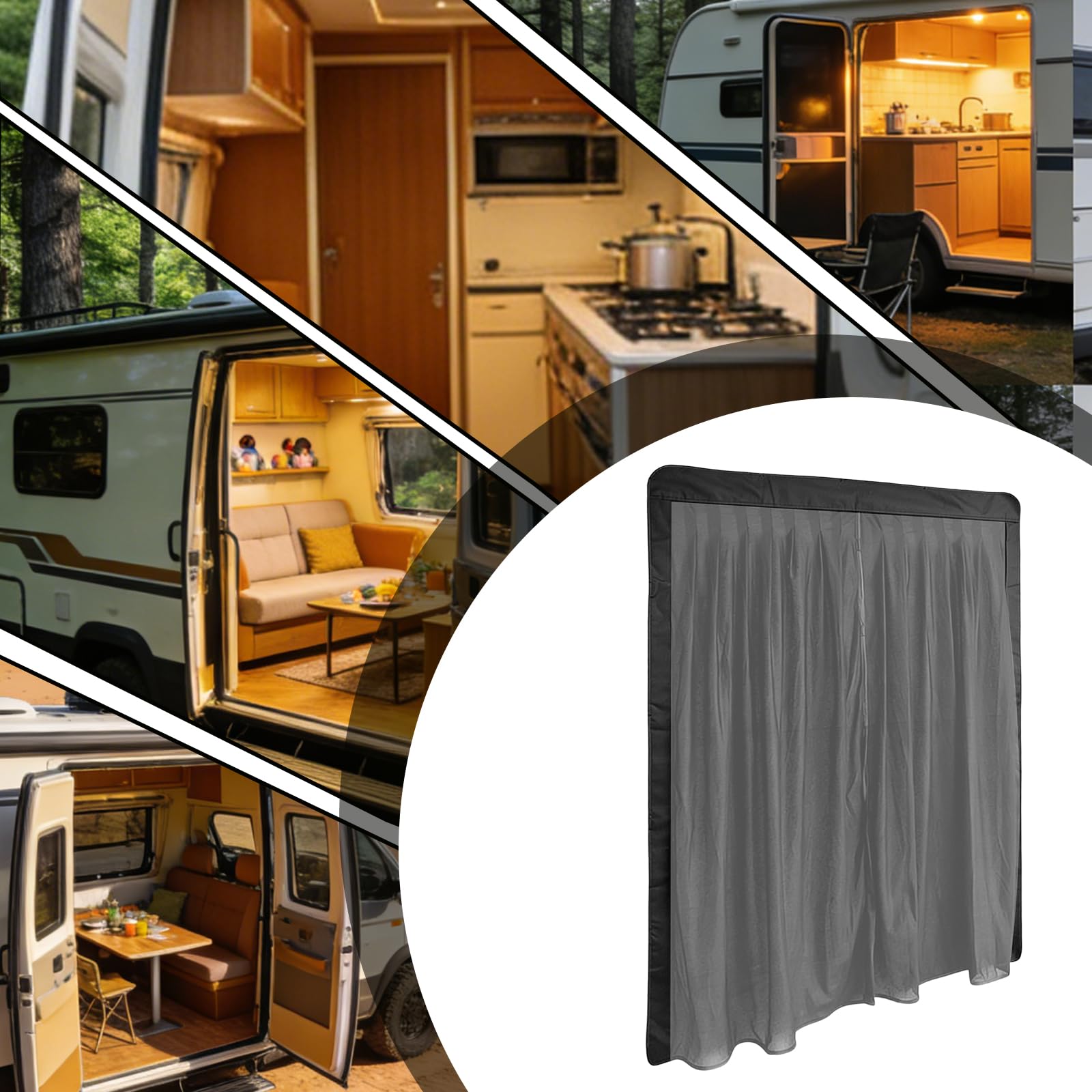 Moustiquaire Magnétique pour Van: 150 X 110 Cm Moustiquaire Voiture, Moustiquaires Van Aménagé avec Magnétisme pour Latérale, Protection Solaire, Les Voyages en Camping (Noir)