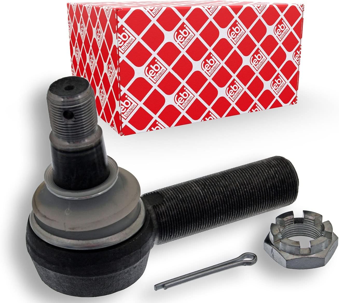febi bilstein 02953 tie rod- / drag link end with castle nut and split-pin (front axle both sides) - Pack of 1