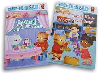 Simon&Schuster Daniel Tiger Neighborhood Ready-to-Read Book Set - Daniel Plays at School, Friends Help Each Other