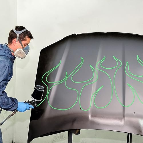 Miniatura 7 de Chinco 6 rollos de cinta adhesiva a rayas de 116, 710, 18, 14, 12 y 34 pulgadas x 52 yardas, cinta adhesiva automotriz para pintores para bricolaje,