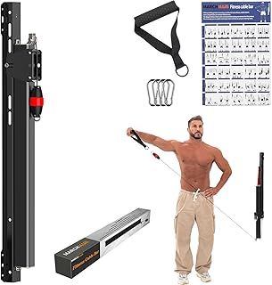 Cable Machine Home Gym, Wall-Mount Exercise & Workout Equipment with Adjustable Resistance, Compact Fitness