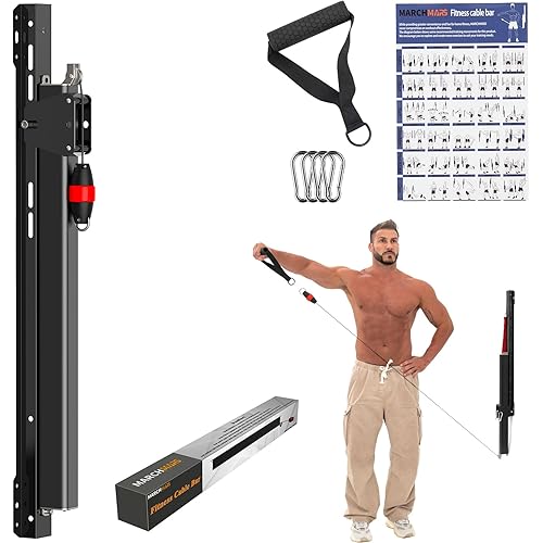 Cable Machine Home Gym, Wall-Mount Exercise & Workout Equipment with Adjustable Resistance, Compact Fitness Equipment, Multi-Functional Trainer for Full Body Strength, Toning, Rehab Training