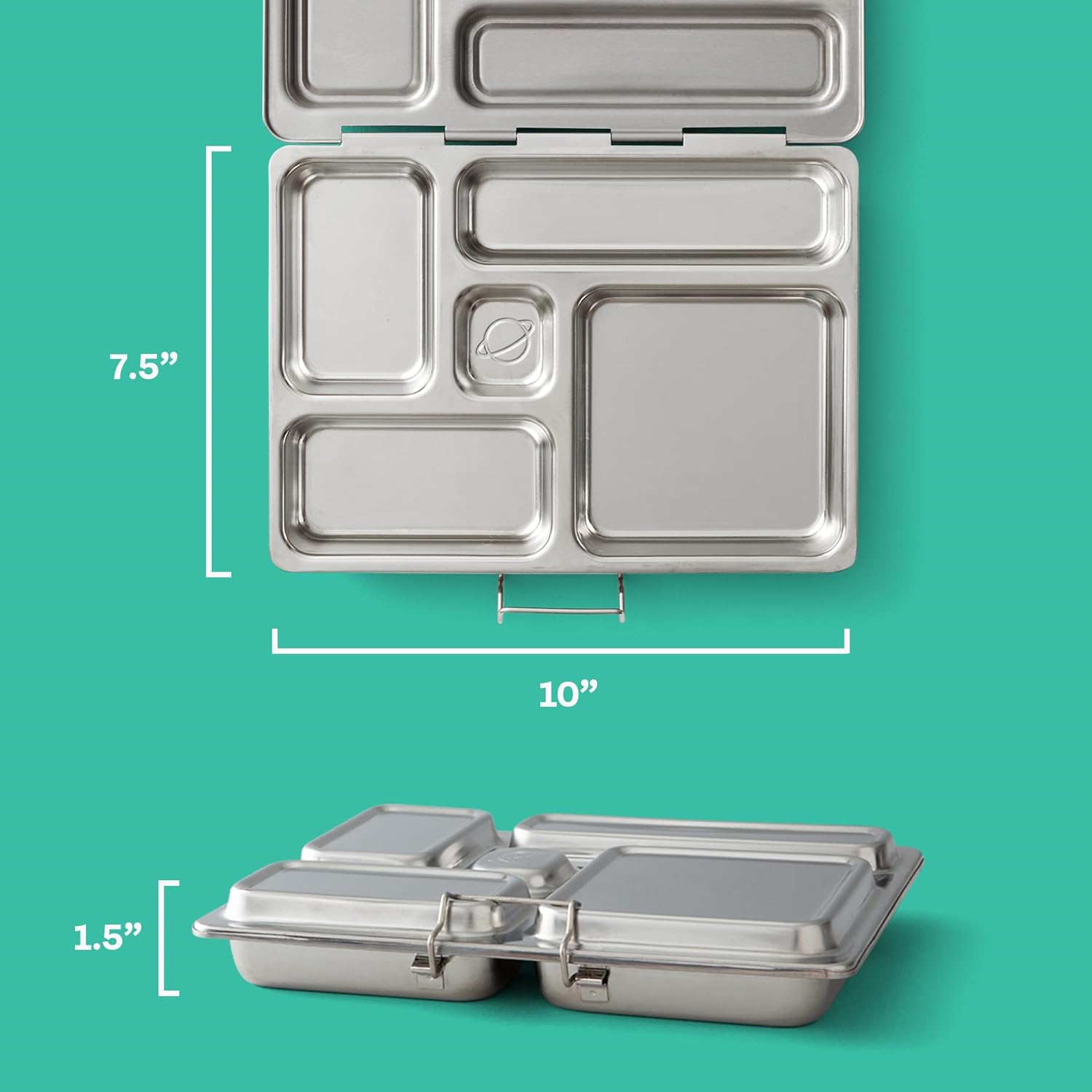 PlanetBox Rover Stainless Steel Bento Box Style Lunch Box Kit for Kids with 5 Compartments – Space Animals Edition includes Insulated Lunch Bag, Leakproof Food Containers and Matching Magnets