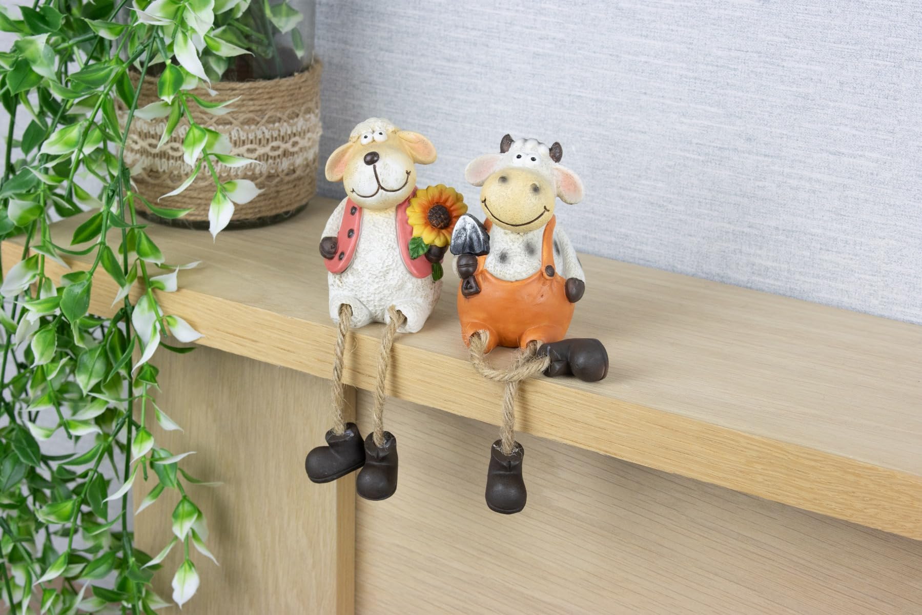 Healthy Living Direct Multicolor Dangley Leg Sheep & Cow Ornament