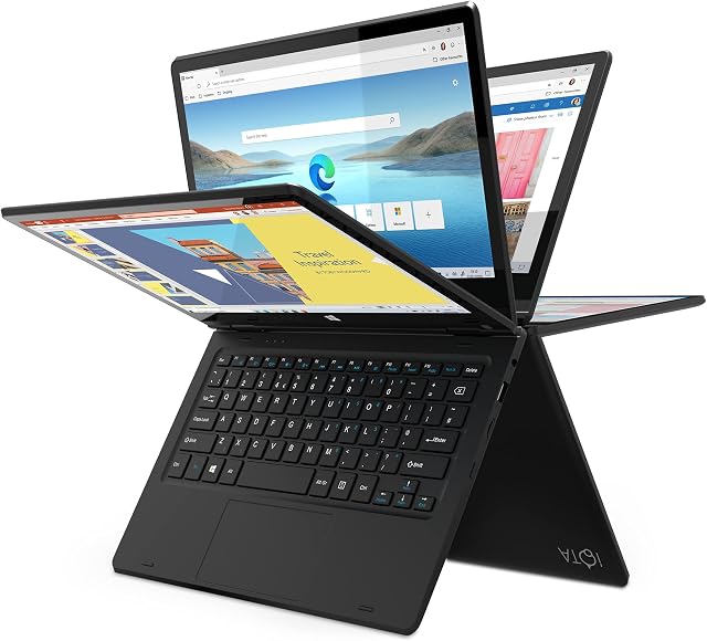 iOTA Flo 360 Touchscreen Laptop 11.6-inch HD Display with 1 Year Microsoft 365 Included, 4GB RAM, 64GB eMMC Storage, Intel Celeron Processor, Windows 11 (S mode), Convertible Laptop PC
