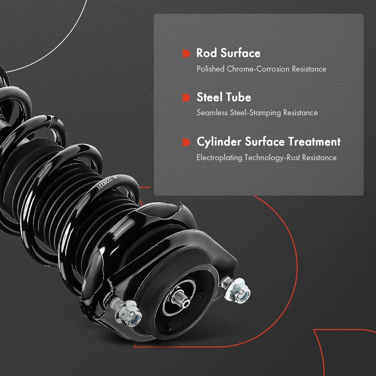 A-Premium Rear Pair (2) Complete Strut and Coil Spring Assembly Compatible with Subaru Legacy 2019, Driver and Passenger Side