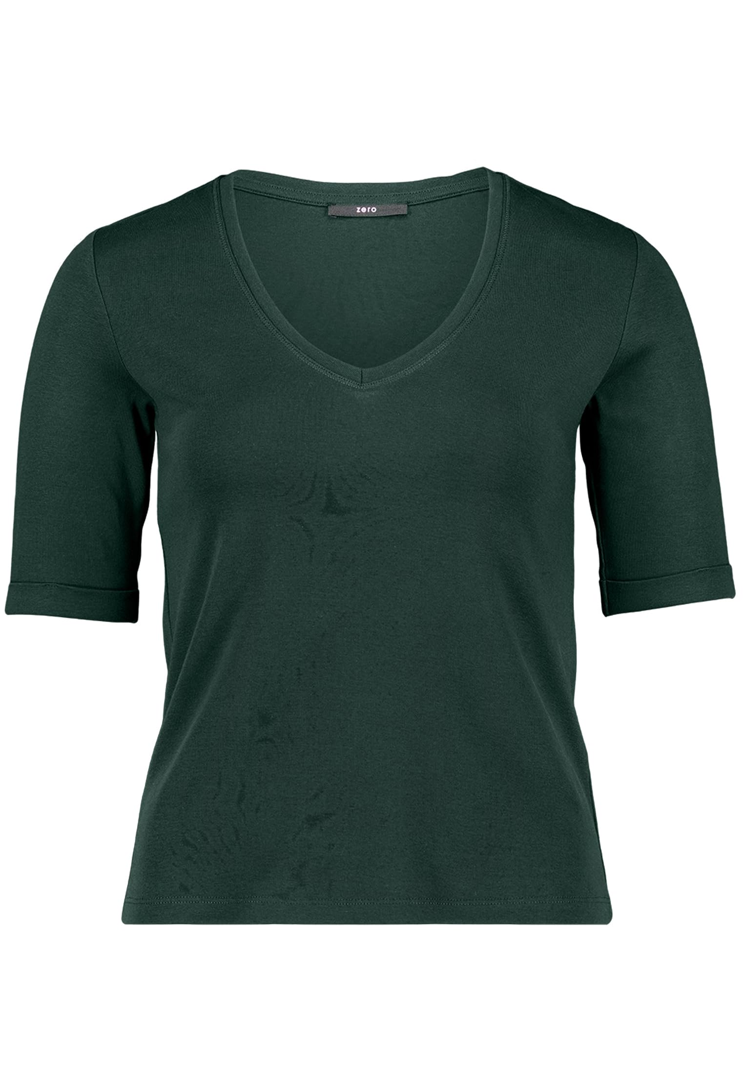 zero Damen Basic Shirt mit V-Ausschnitt
