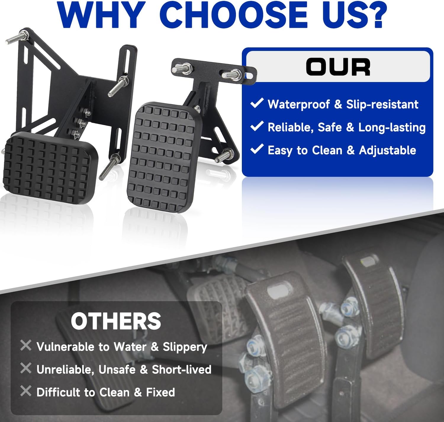 Adjustable Gas and Brake Pedal Extenders for Short Drivers/Pregnant Women and People with Limited Mobility, Compatible with Cars, Go Kart, Ride on Toys, Truck Vehicle.