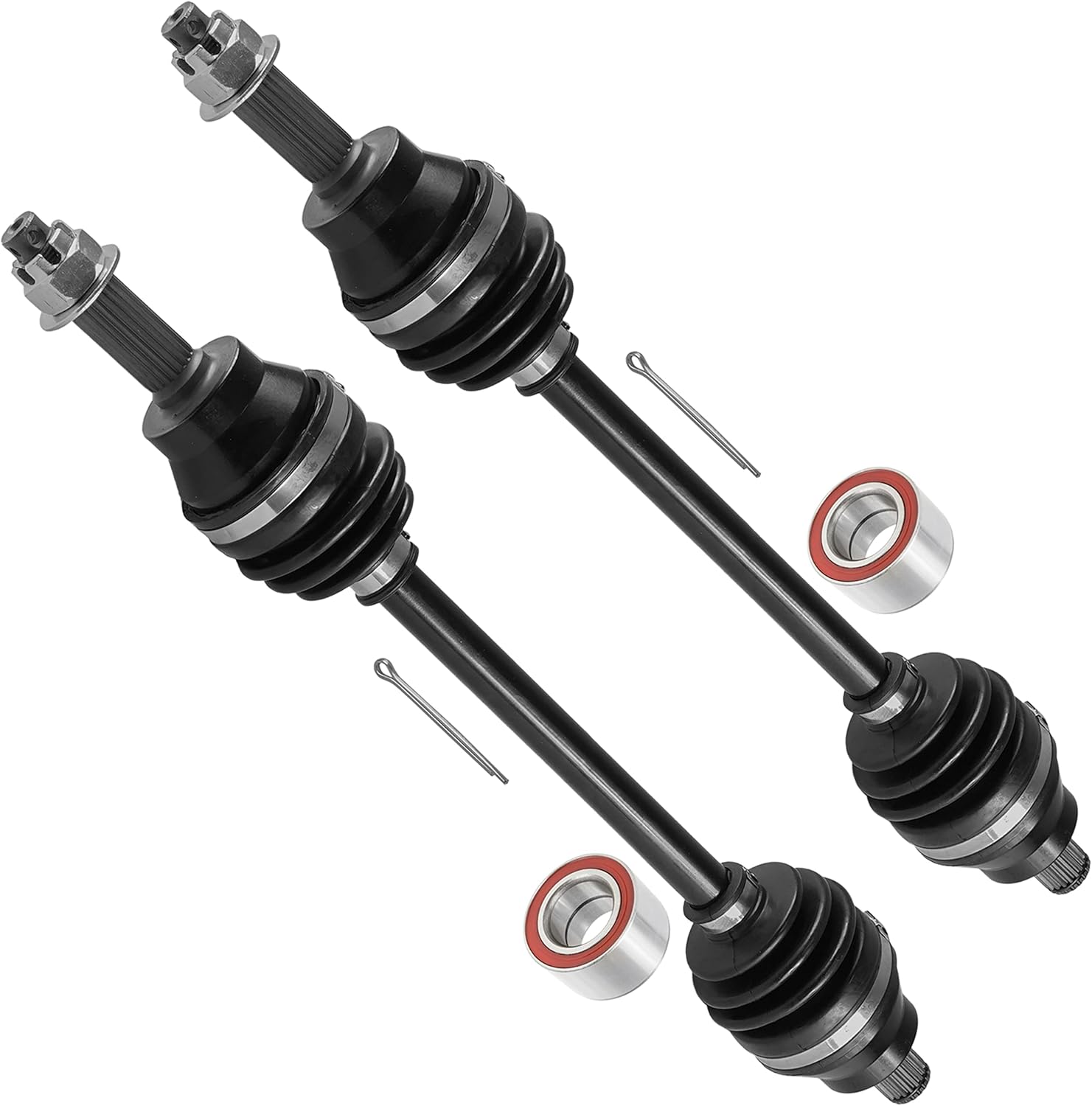 Caltric Rear Left and Right Cv Joint Axle with Bearing Compatible with Polaris Hawkeye 300 2X4 4X4 2006-2011