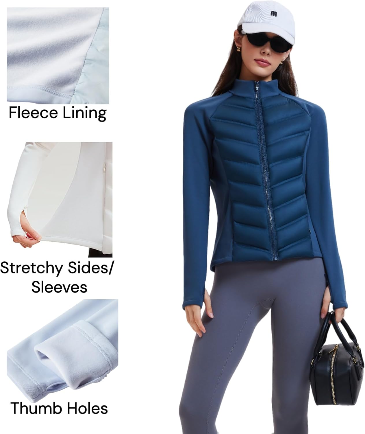 AFZ Lightweight Puffer Jacket Women 800 Down-Fill Waterproof Quilted Down Jackets for Hiking Running