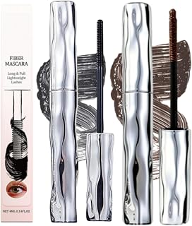 Zonoroy Mascara, Zonoroy Volumizing Mascara, Waterproof Mascara Black, Curling Silver Stick, Waterproof Fiber, Curling Eyelash Iron, No Flaking, Sweat-Proof, Lengthening, Quick-Drying