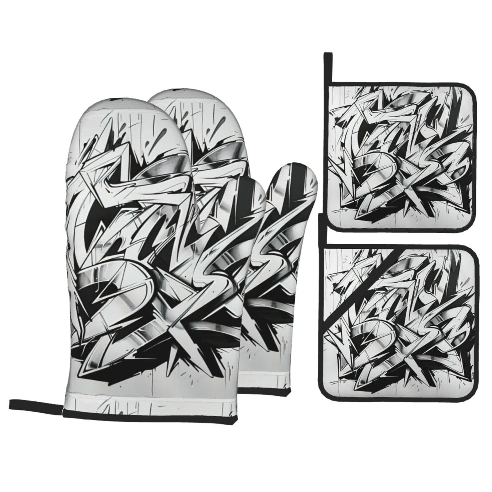 Ensemble cuisson isolée graffiti contre la chaleur du four et des grils