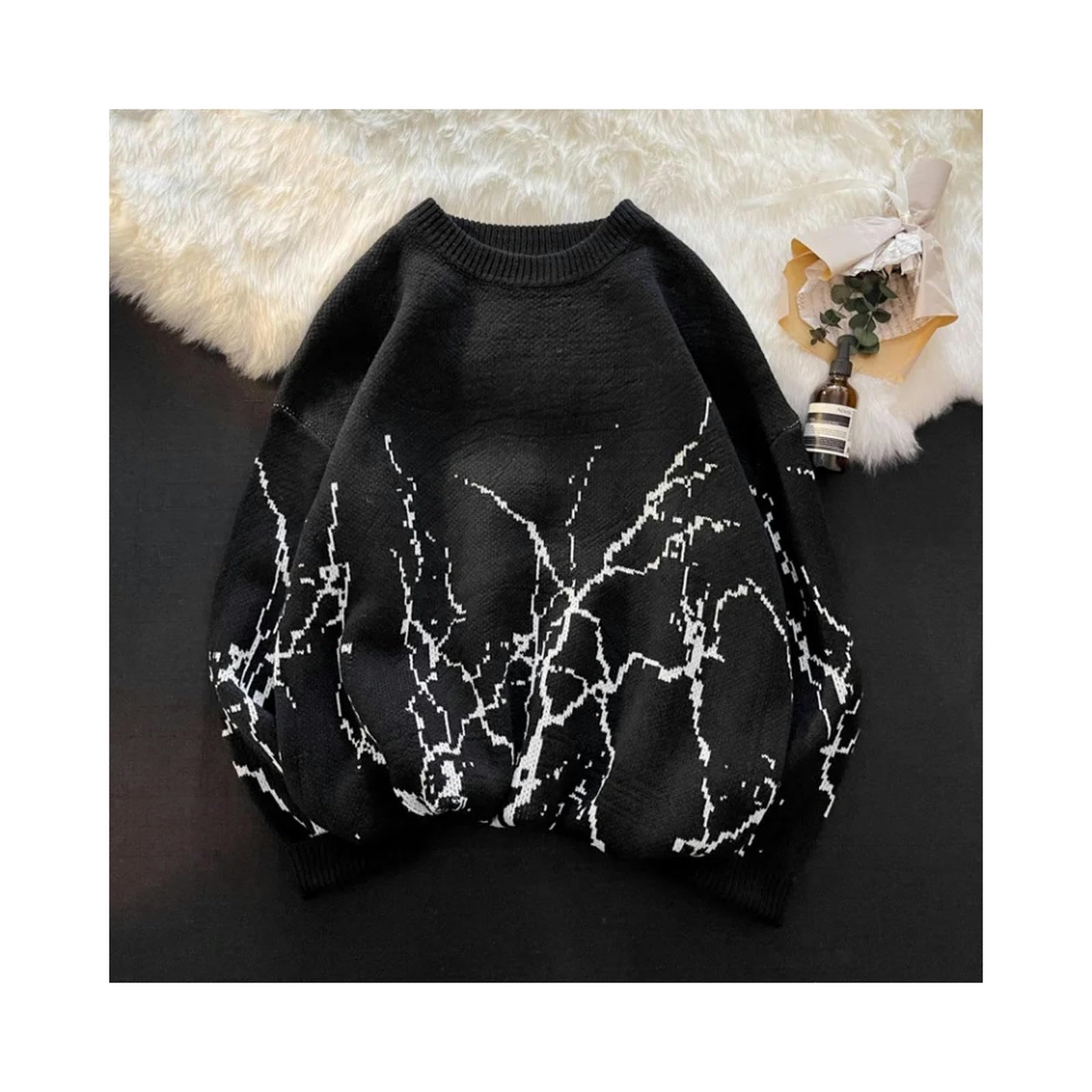Swetry damskie ubrania topy sweter Streetwear nadruk czarny sweter