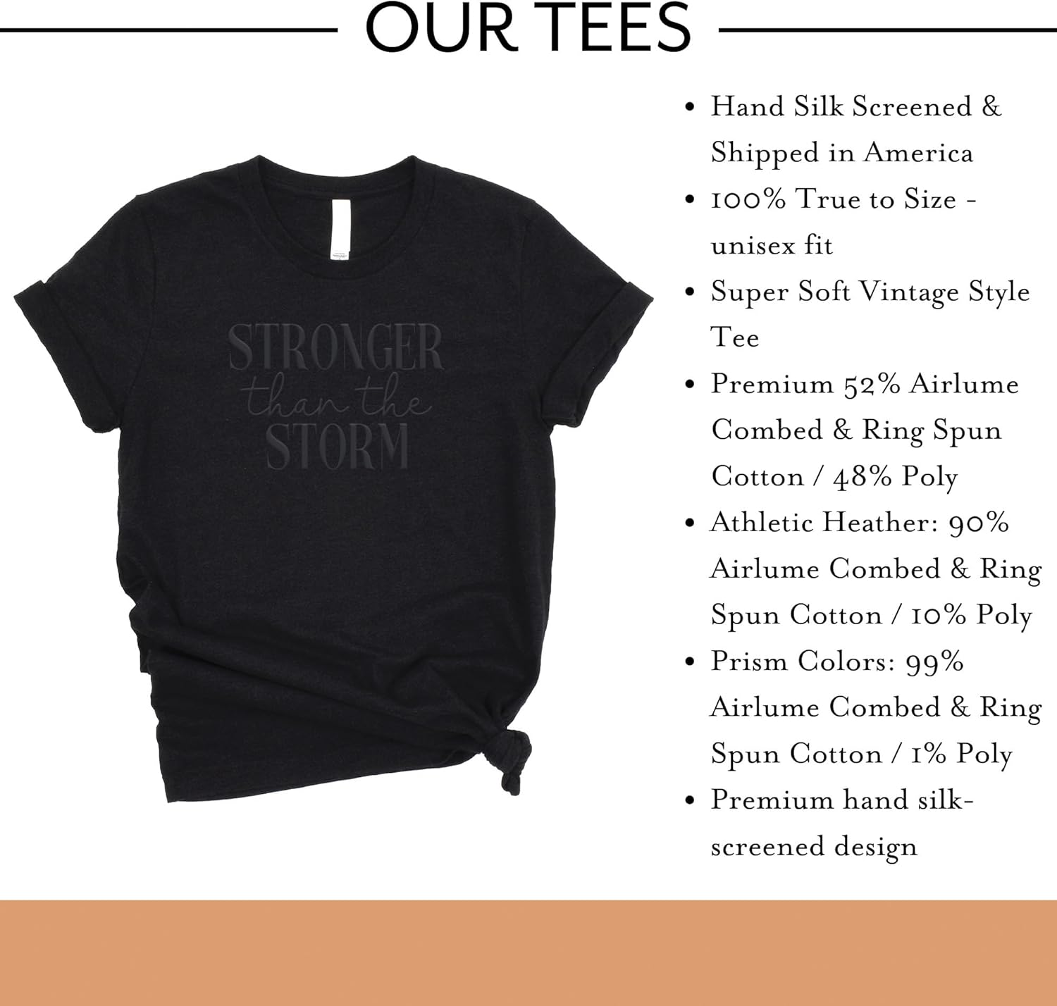 Love in Faith | Stronger Than The Storm | Graphic Print Christian Shirts | Faith-Based Apparel | Unisex - Image 4