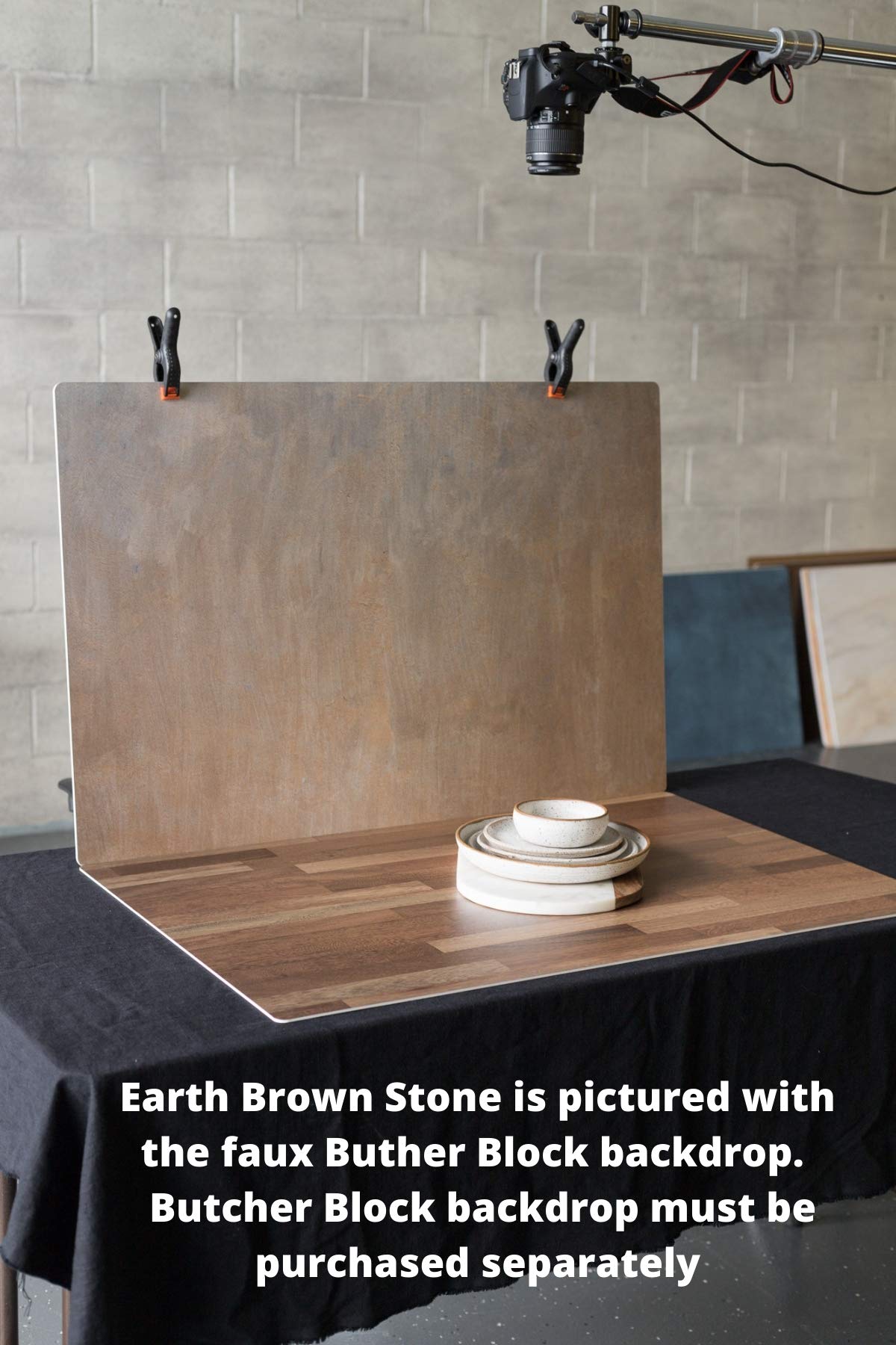 Condition photo showing New/Like New for Bessie Bakes Earth Brown Stone Replicated Photography Backdrop 2 Feet Wide x 3 Feet Long 3 mm Thick