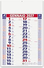 2027 Classic Dutch Wall Calendar 30 x 47 cm Space Notes, Appointments, Deadlines, Shifts, Planning Home and Office 12 Months Organization Diary (Red)