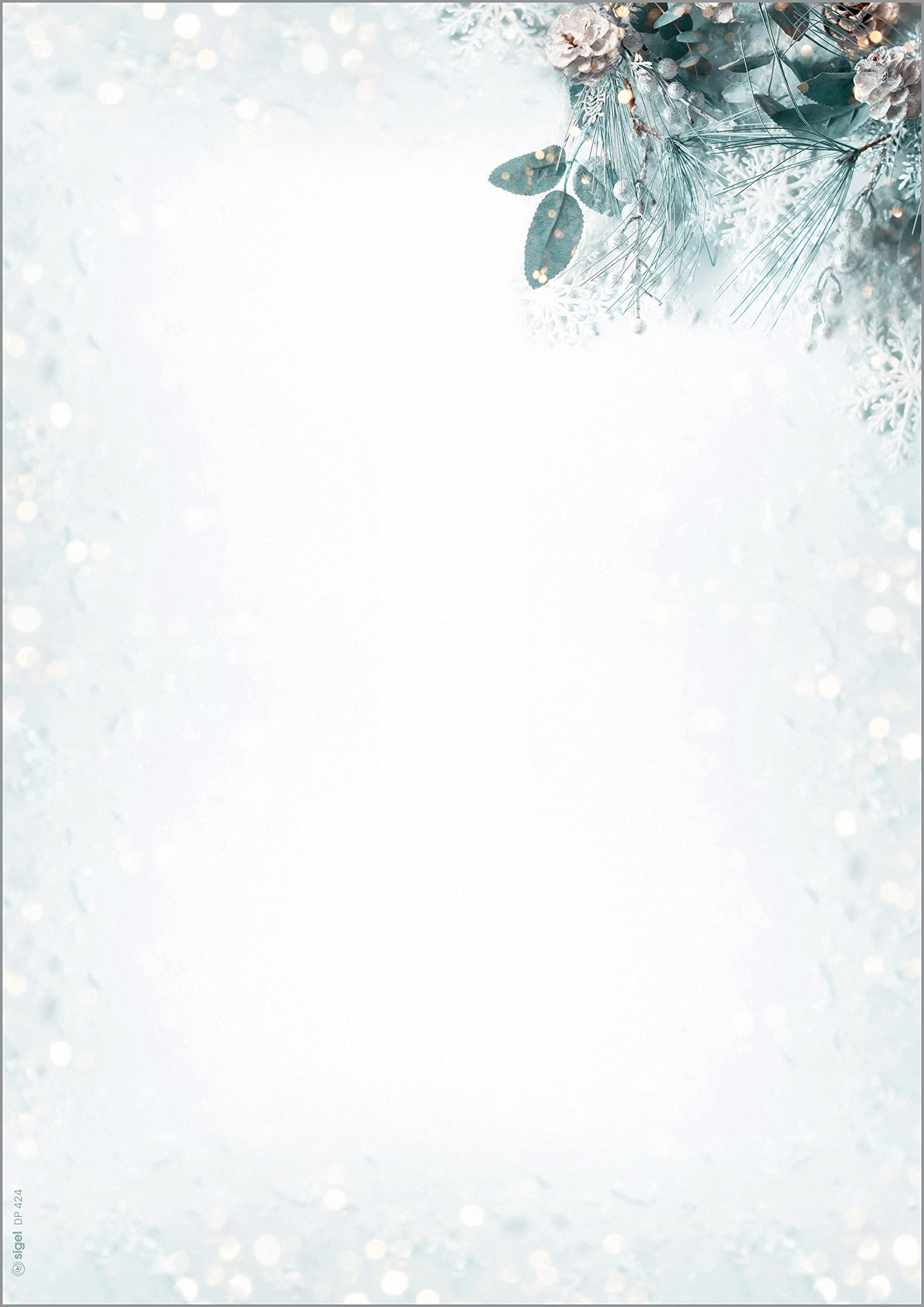 SIGEL DP424 Christmas Motif Papers "Eucalyptus magic", 90 gsm, A4, 100 sheets