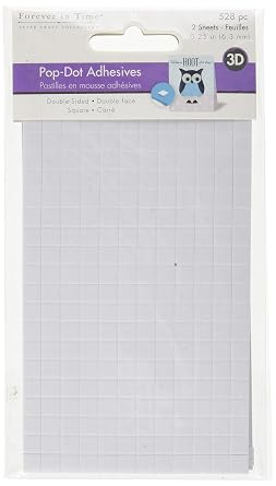 Forever in Time PD108 3D Pop Dots Square Dual-Adhesive Foam Mount, 1/4-Inch, 528 Per Package, White