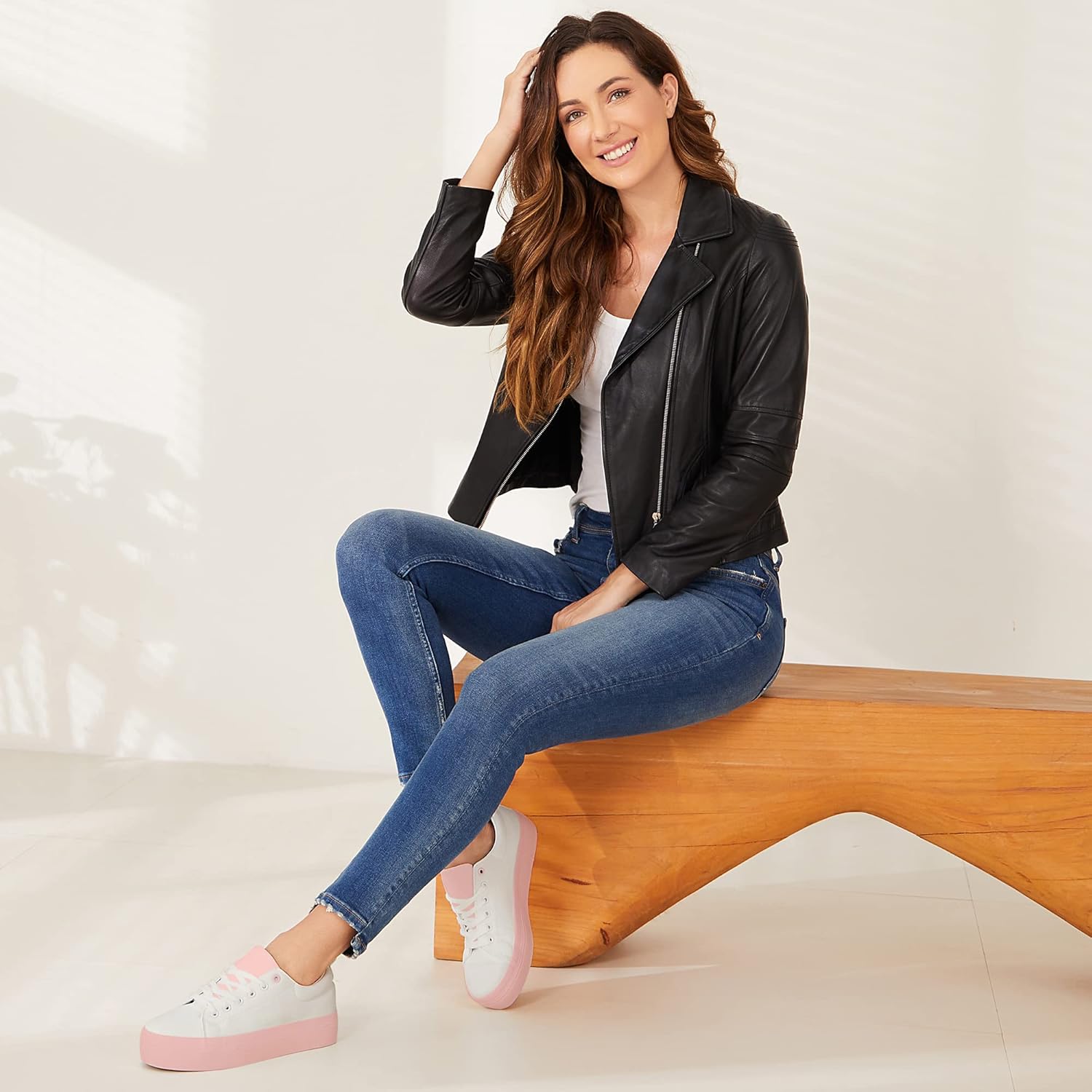 JABASIC Women Lace Up Platform Sneakers Comfortable Casual Fashion Sneaker Walking Shoes - Image 3